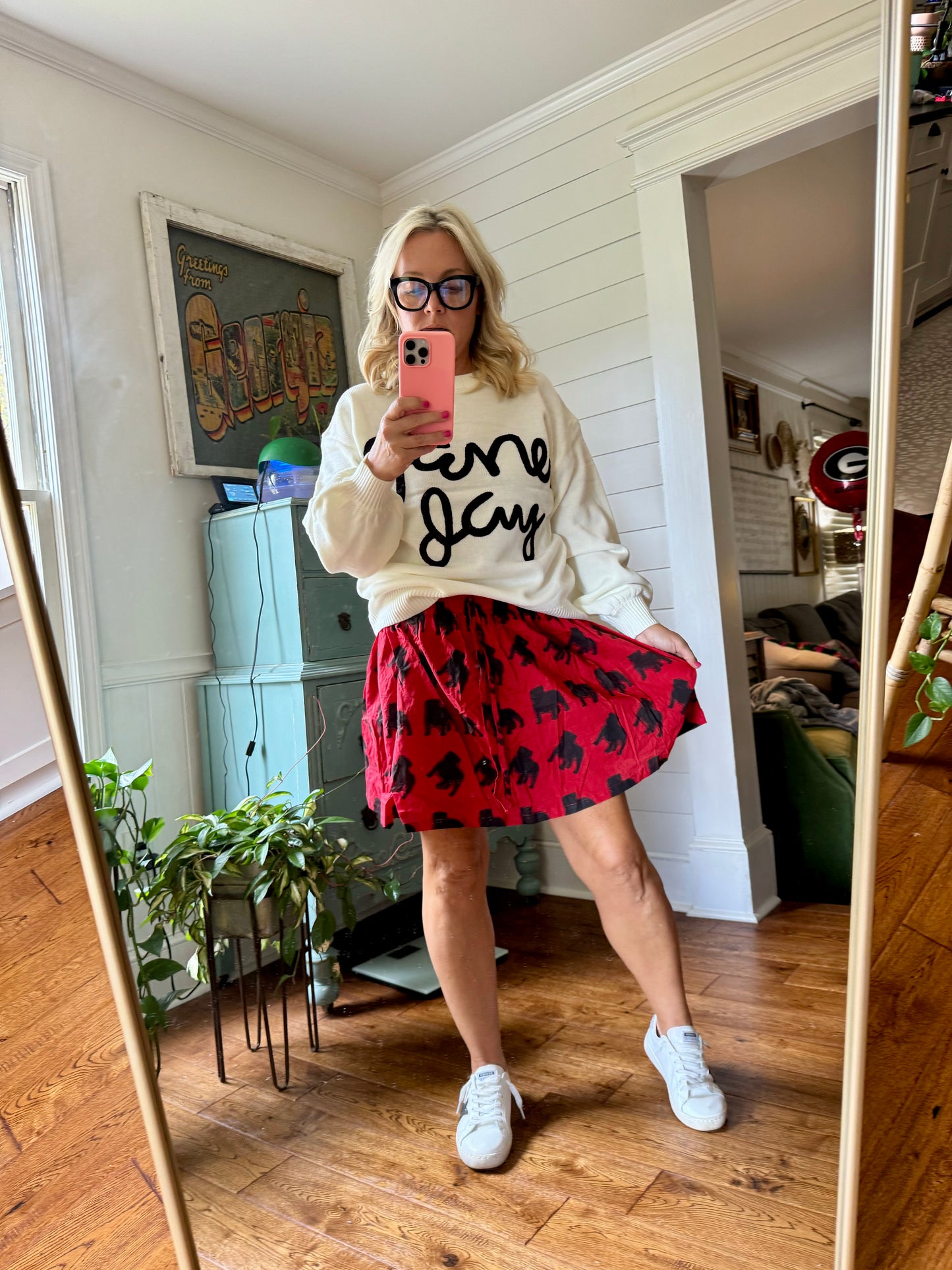 White sweater black game day thread marked down
