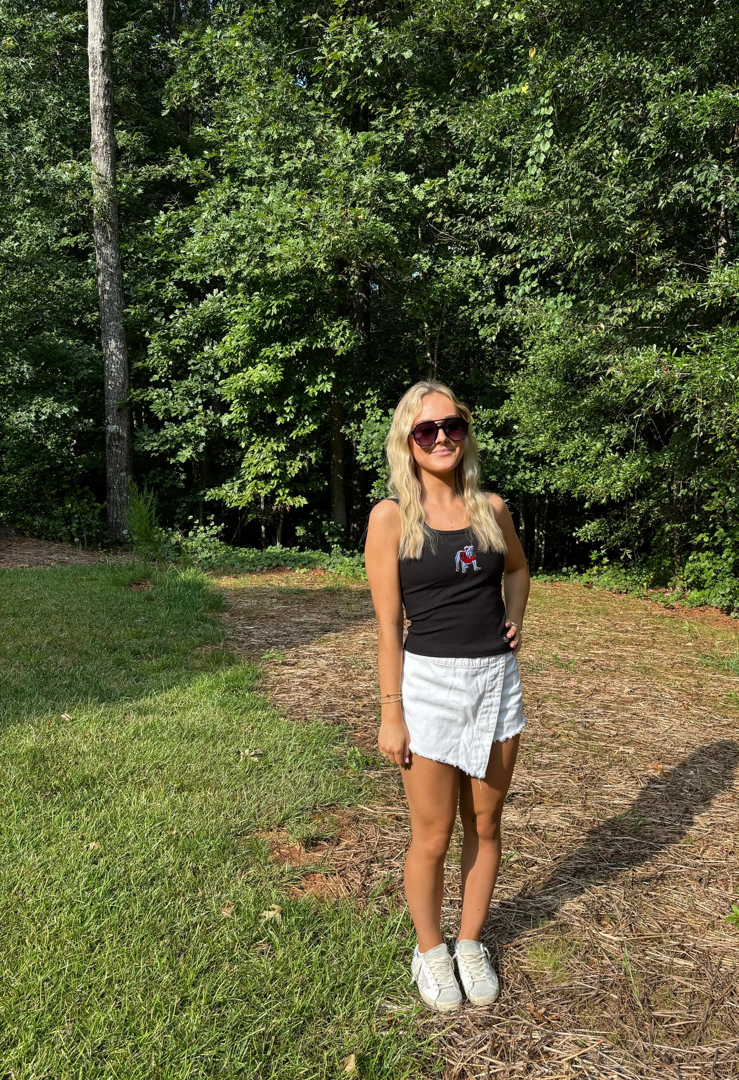 Black tank embroidered bulldog licensed hype and vice brand marked down