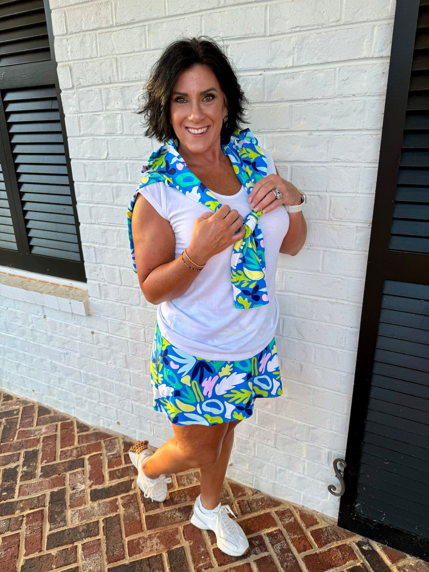 Blue Charleston skirt active wear with shorts under! Marked down
