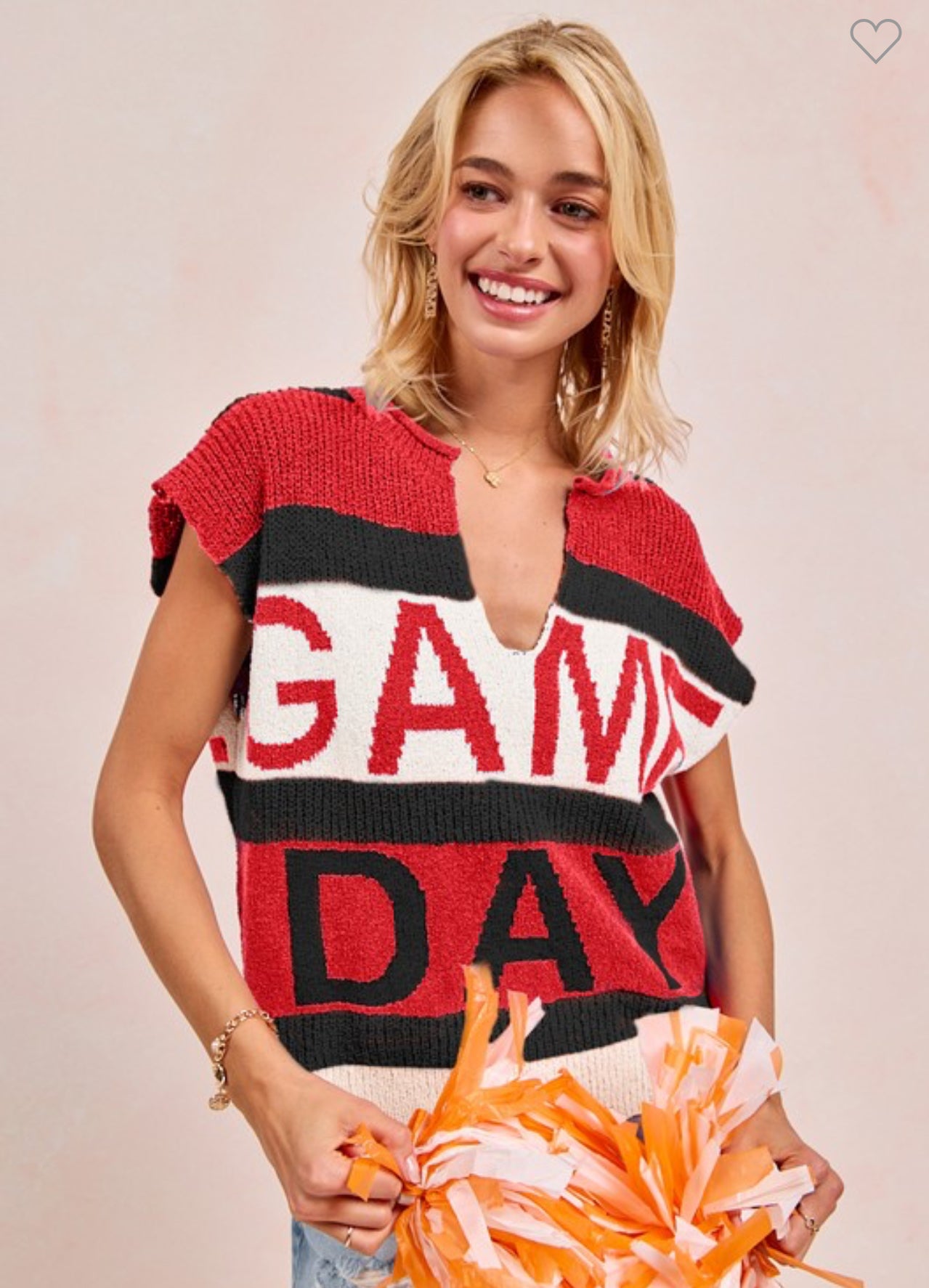 Game day knit top black