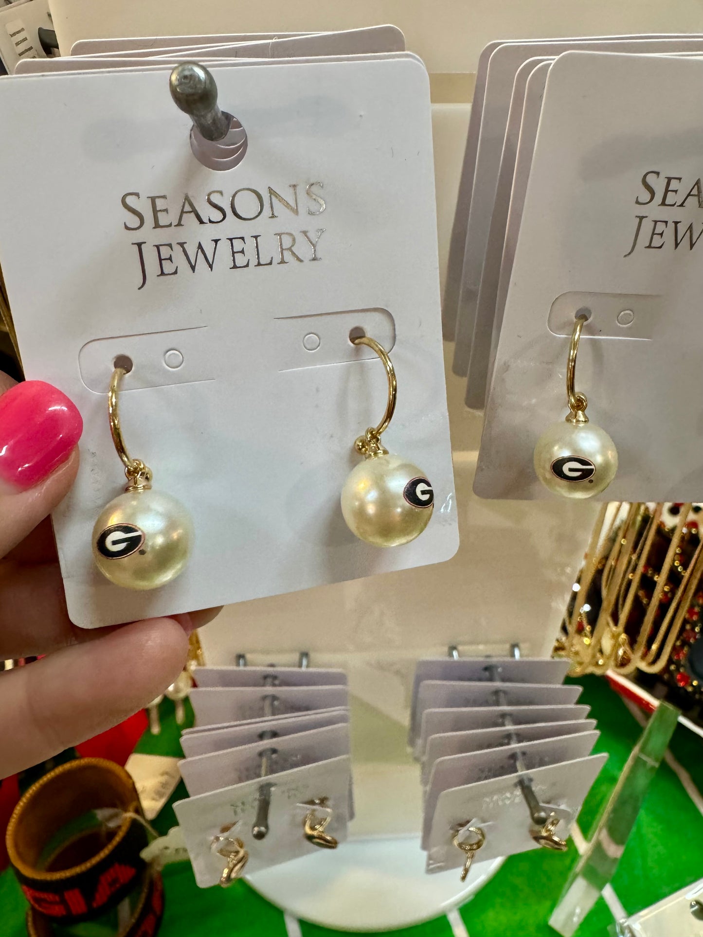 Hoop pearl earrings georgia licensed