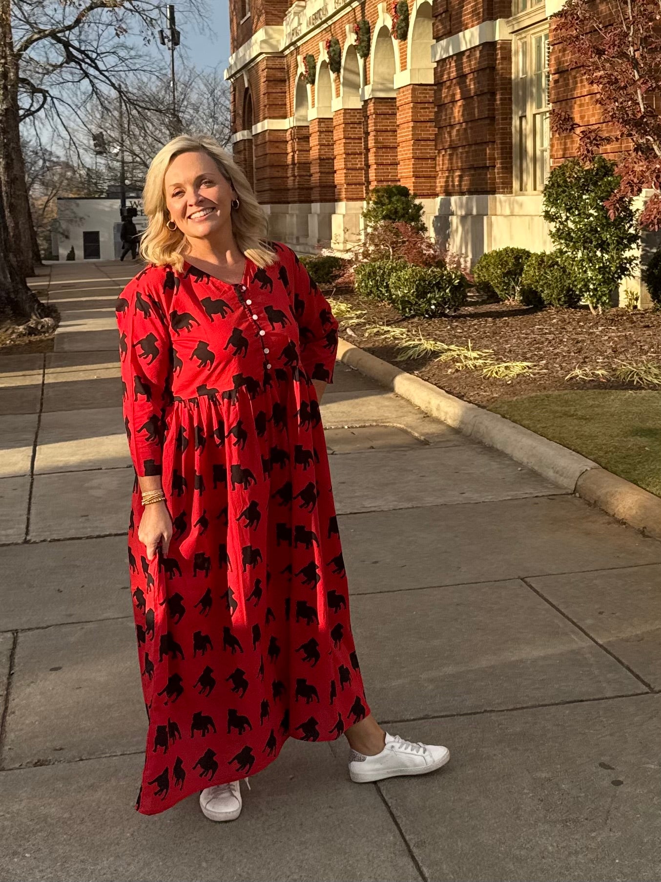Exclusive Pickled Lemon dress red and black dog marked down!