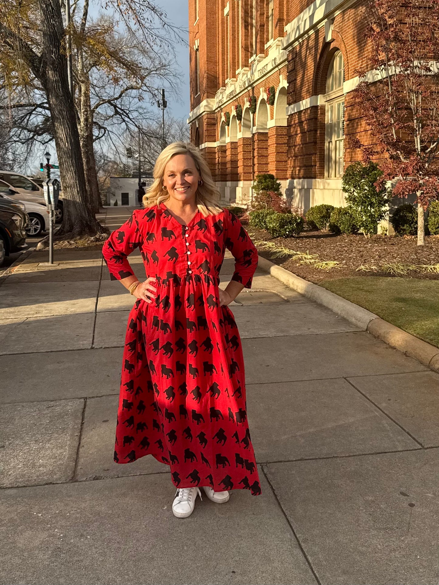 Exclusive Pickled Lemon dress red and black dog marked down!