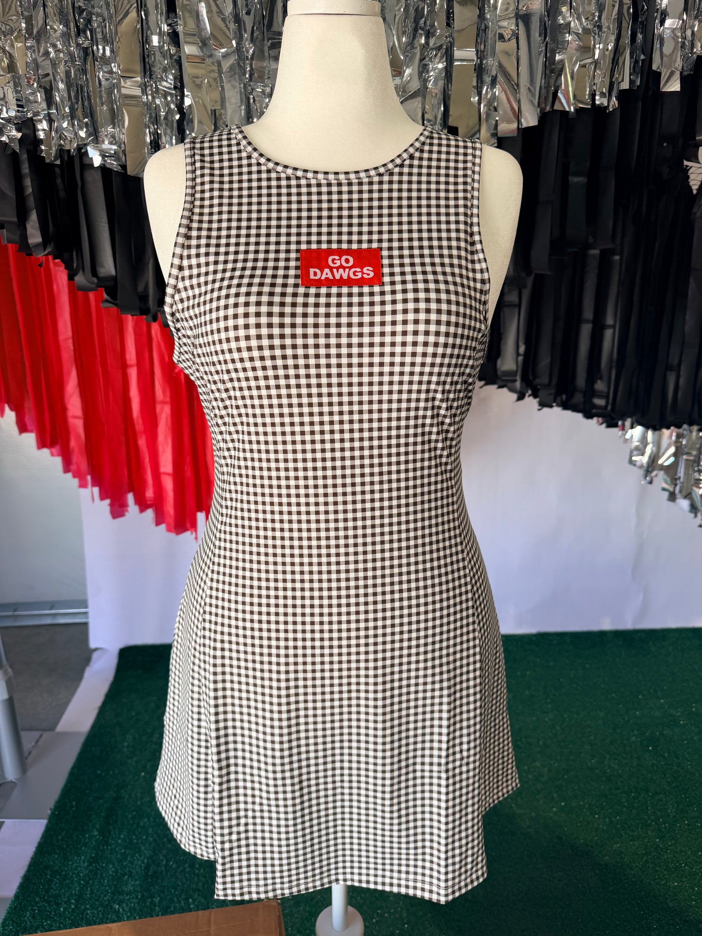 Gingham active wear game day dress licensed