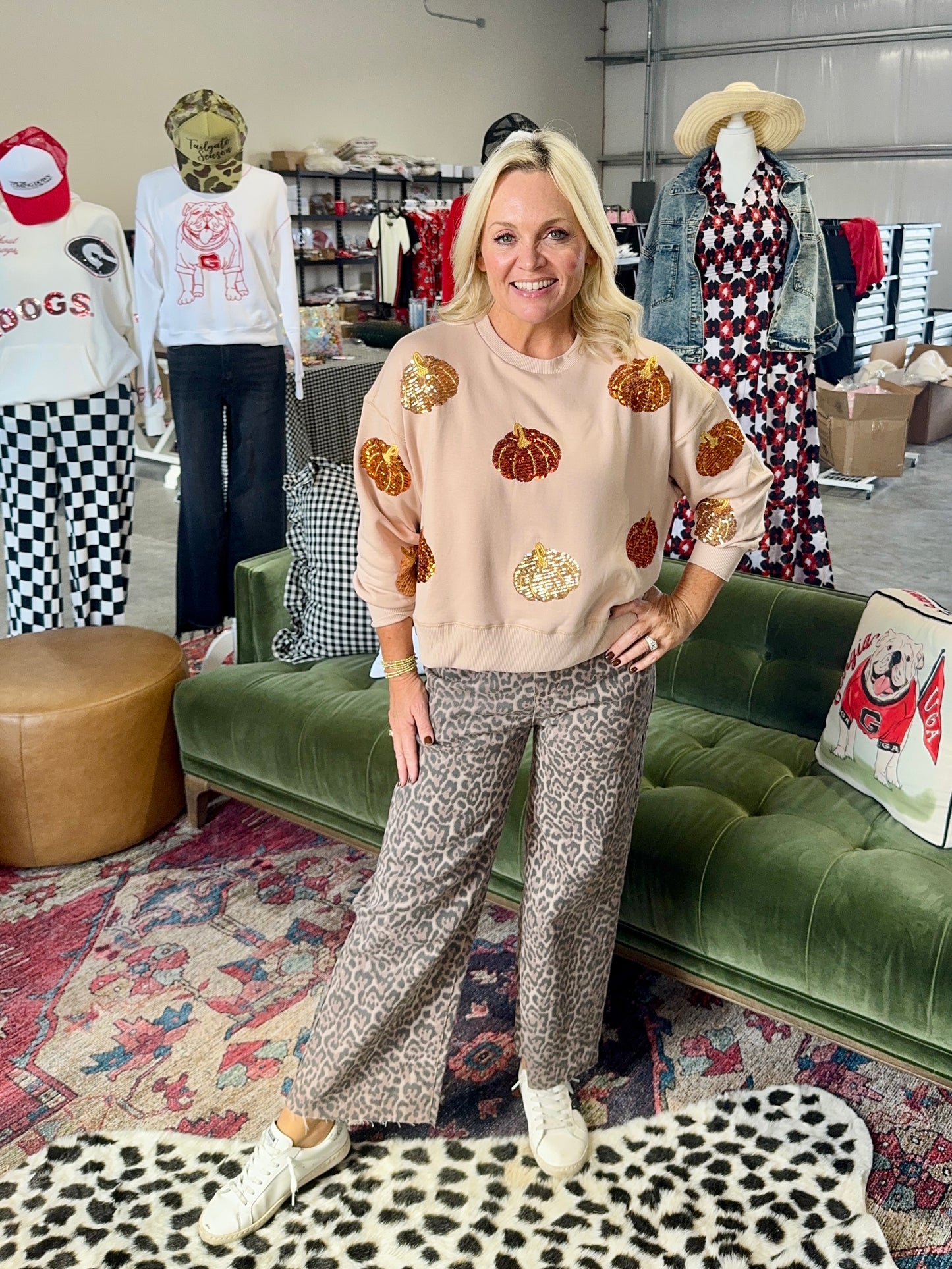 Sequin Pumpkin boutique sweatshirt