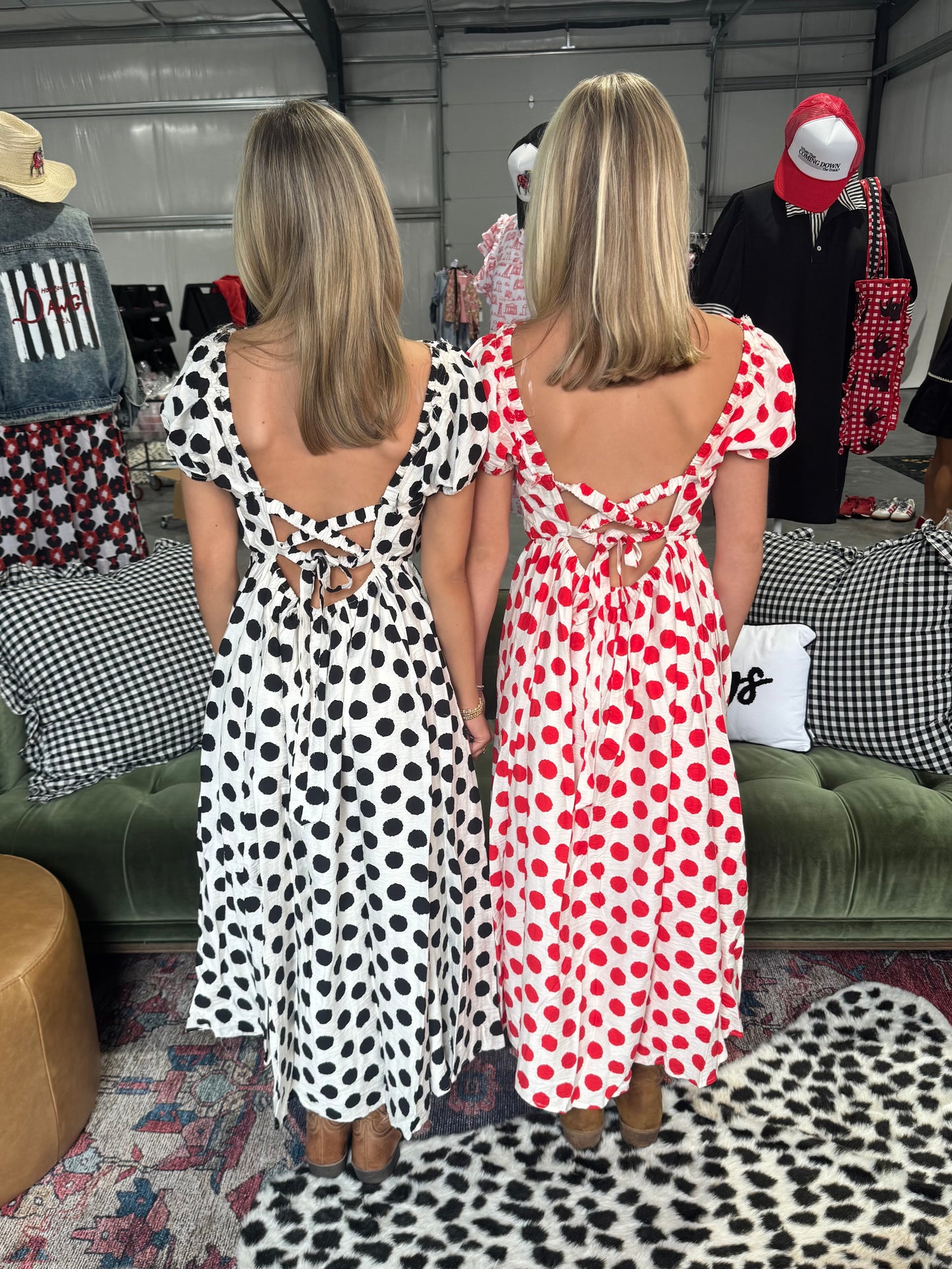 Polka dot dress. Red or black