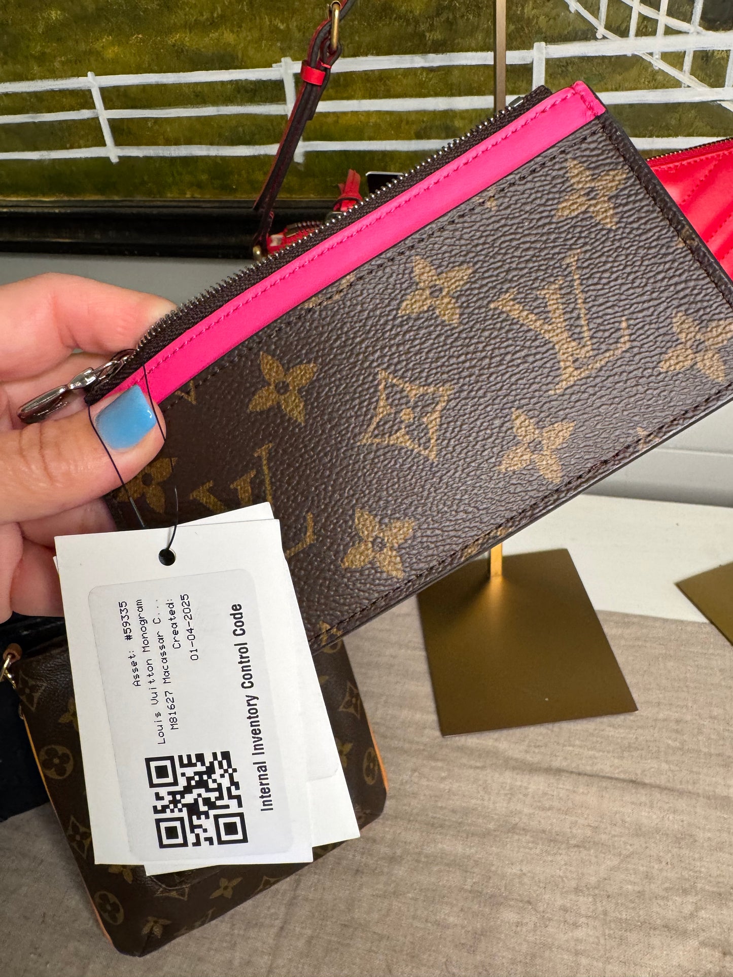 Pre loved Louis Vuitton monogram M81627 Macassar coin card holder Pink