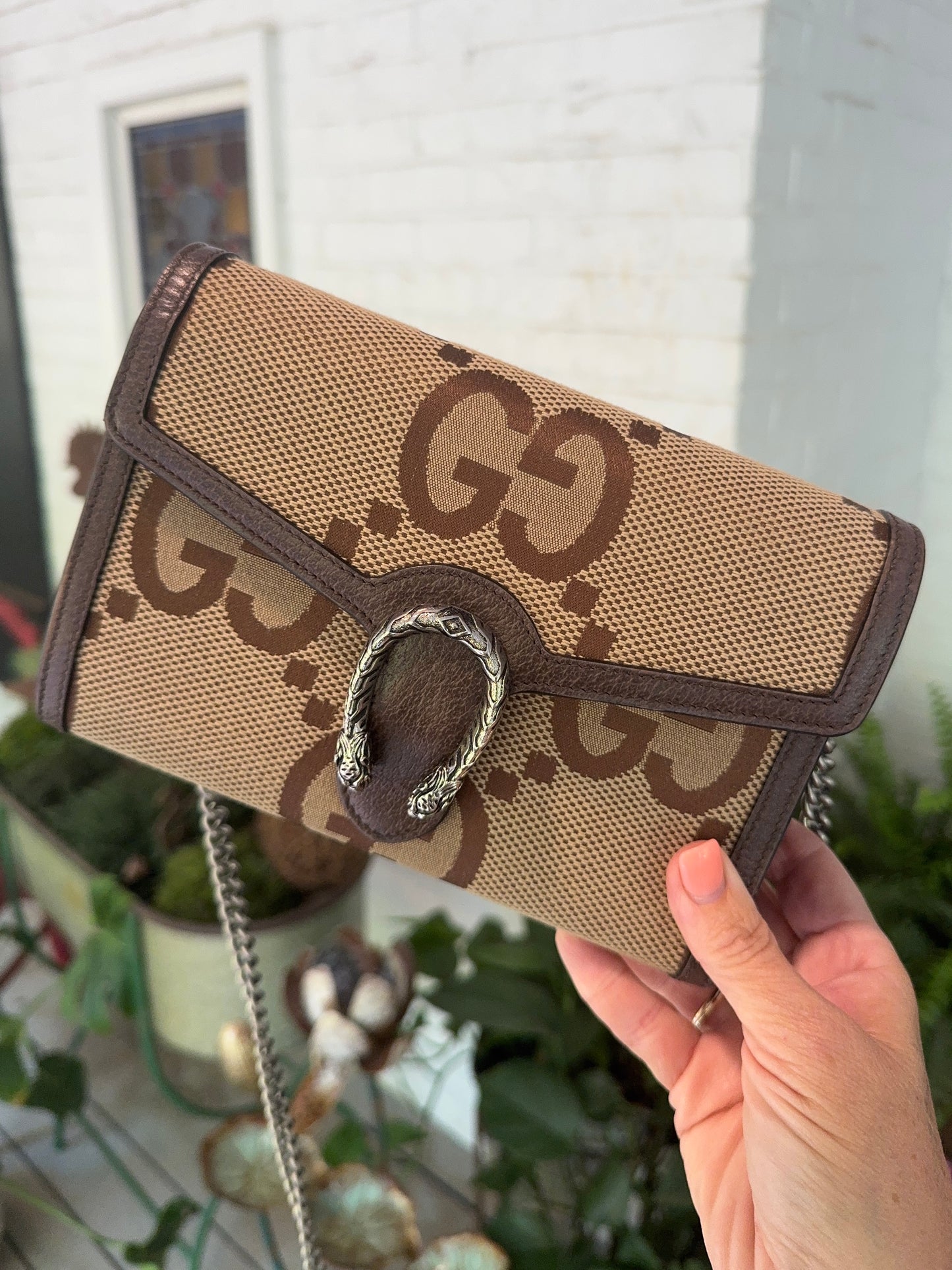 pre loved Gucci Canvas Gucci Love Parade Crossbody Bag Brown Canvas 401231