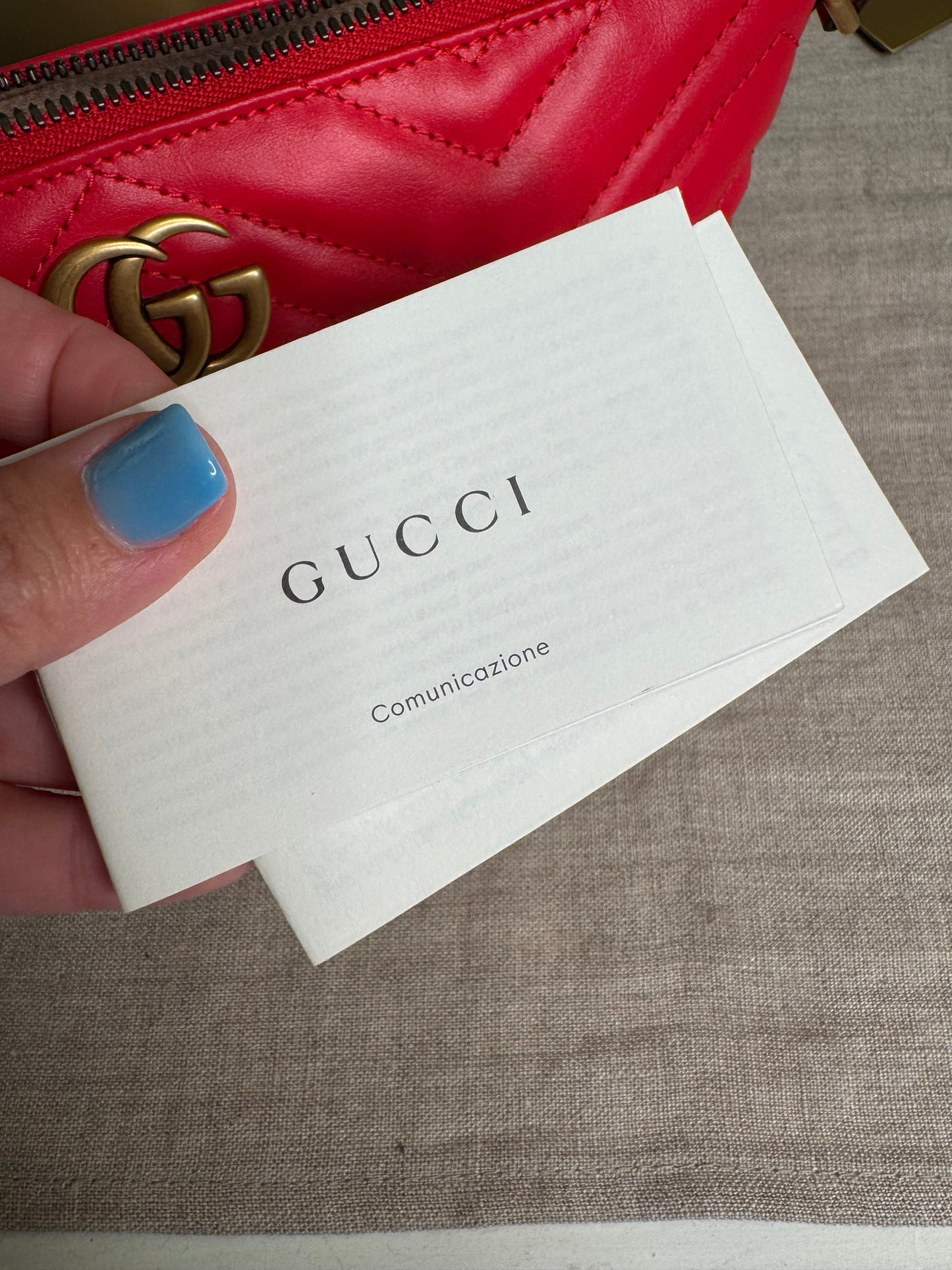 Gucci GG marmot shoulder bag red pre loved