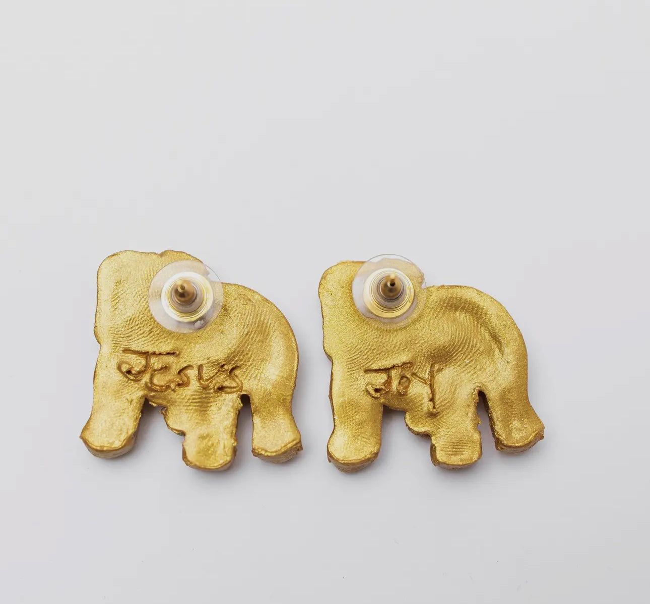Dog earrings gold
