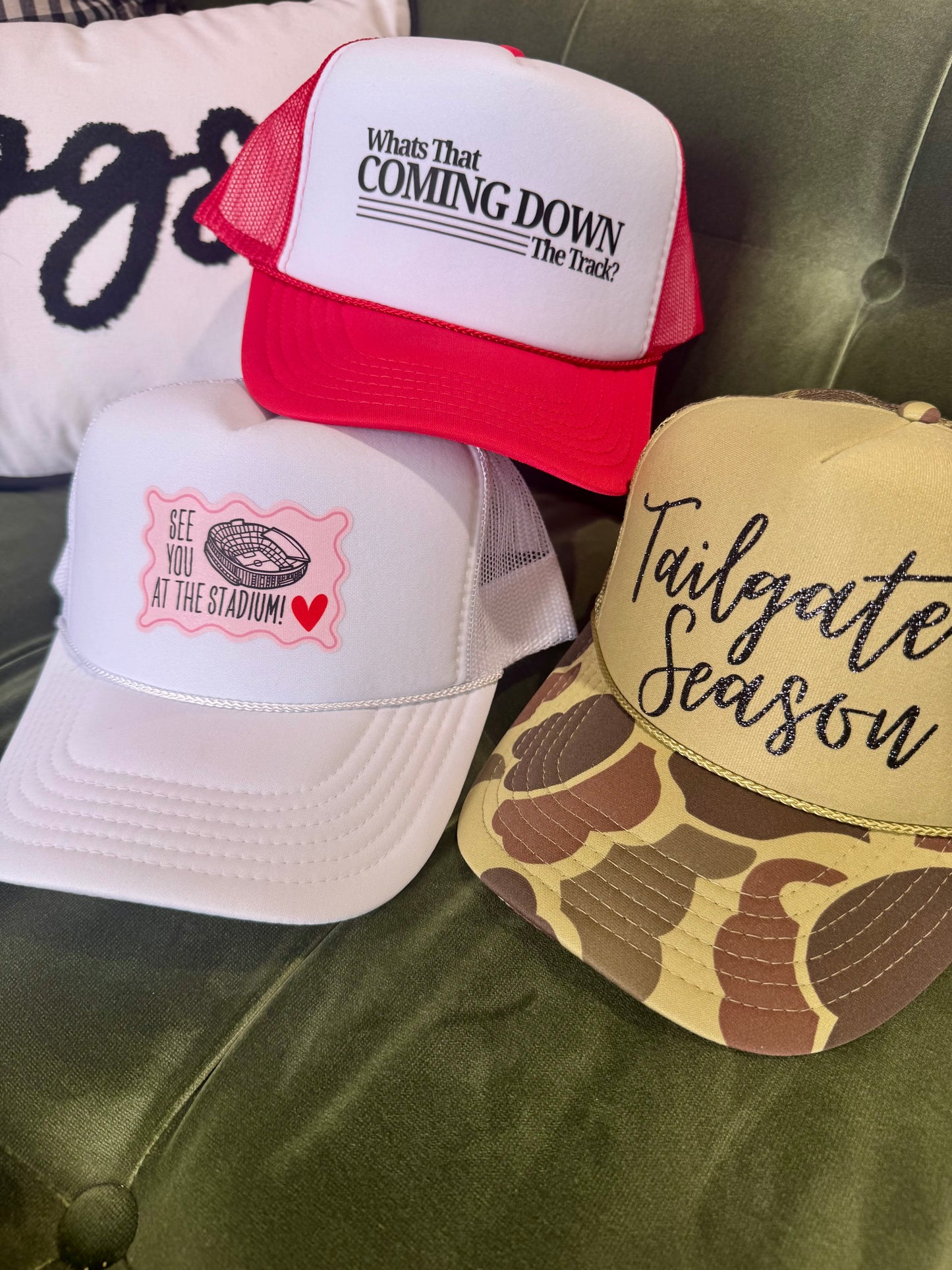 Trucker hat camo “tailgate season”