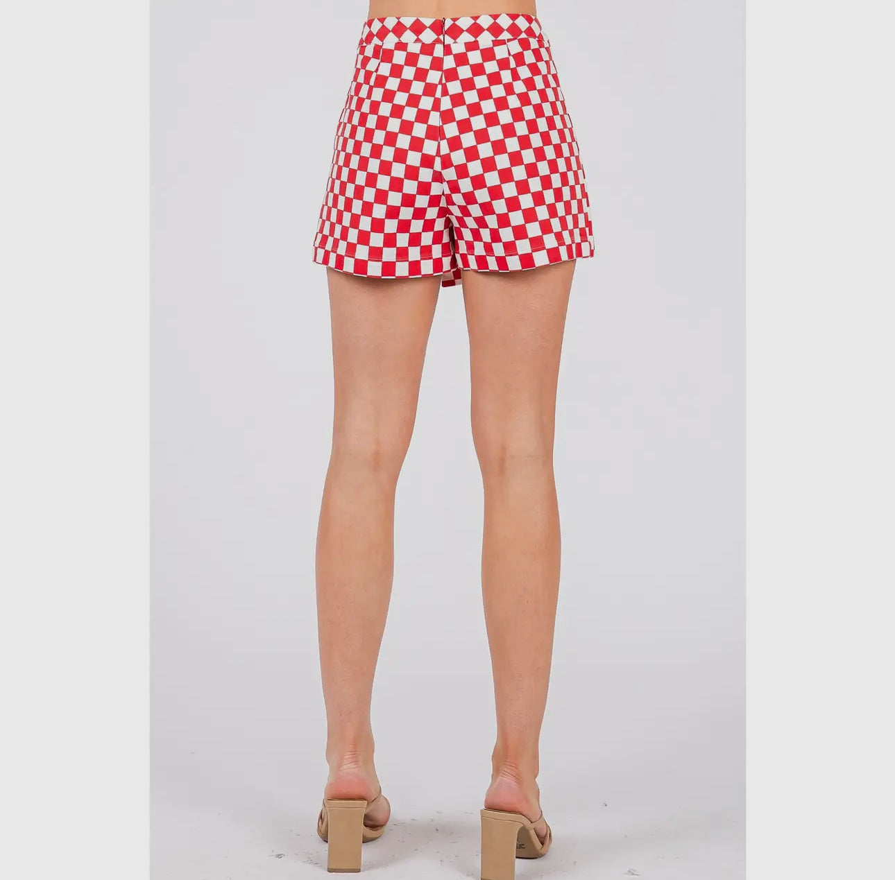 Game day checkered skort red and white