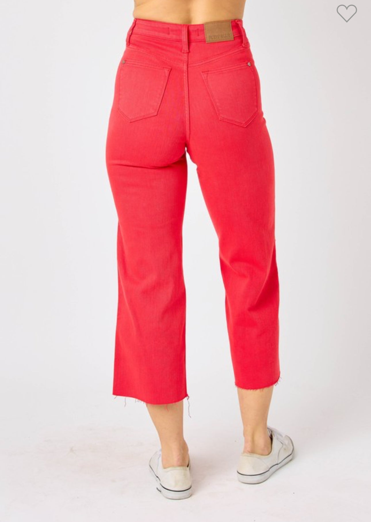 Judy blue red cropped tummy control jeans wide leg high waist up size 24W
