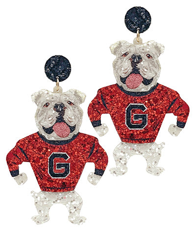 Dog earrings standing sparkly
