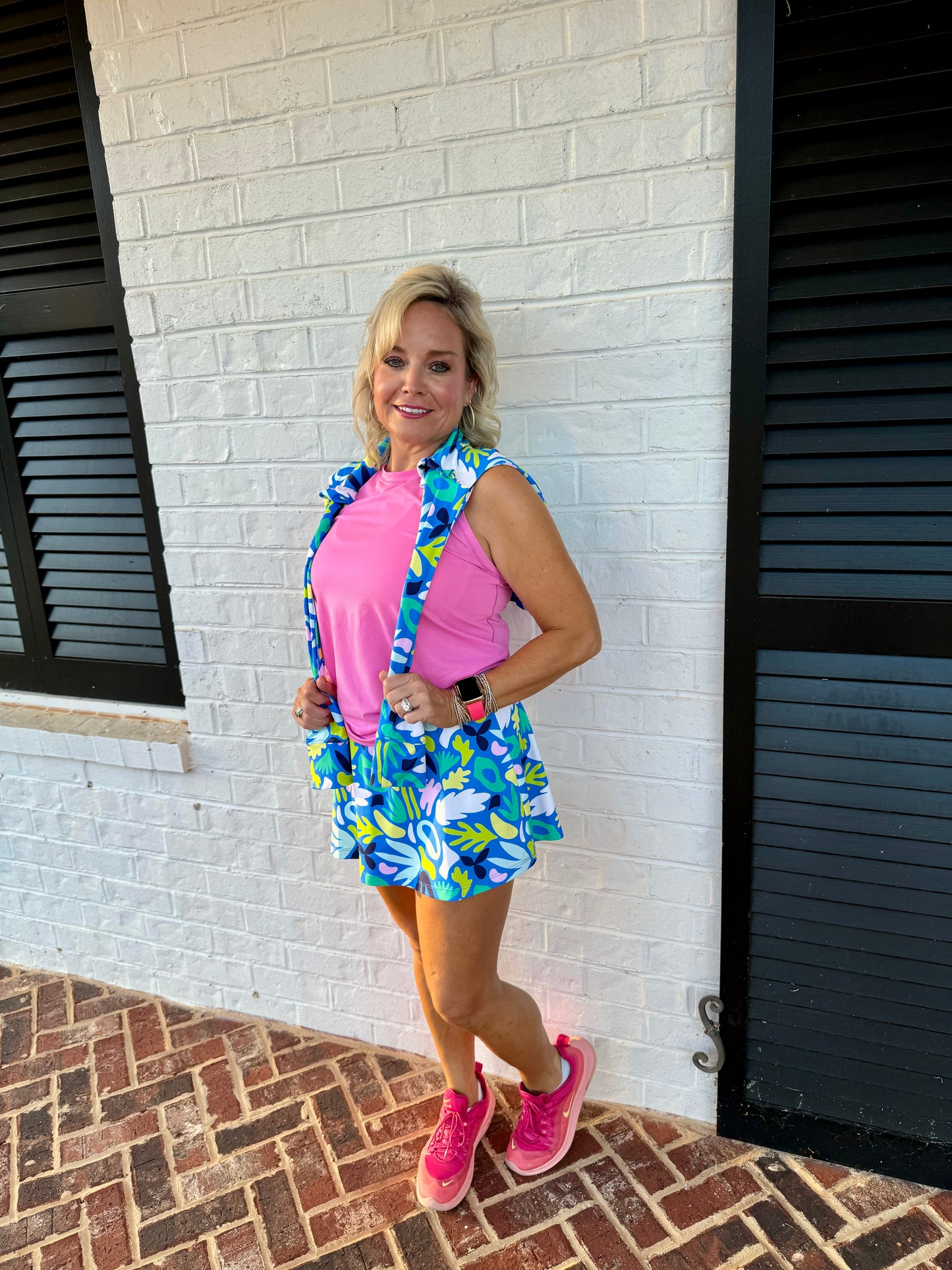 Blue Charleston skirt active wear with shorts under! Marked down