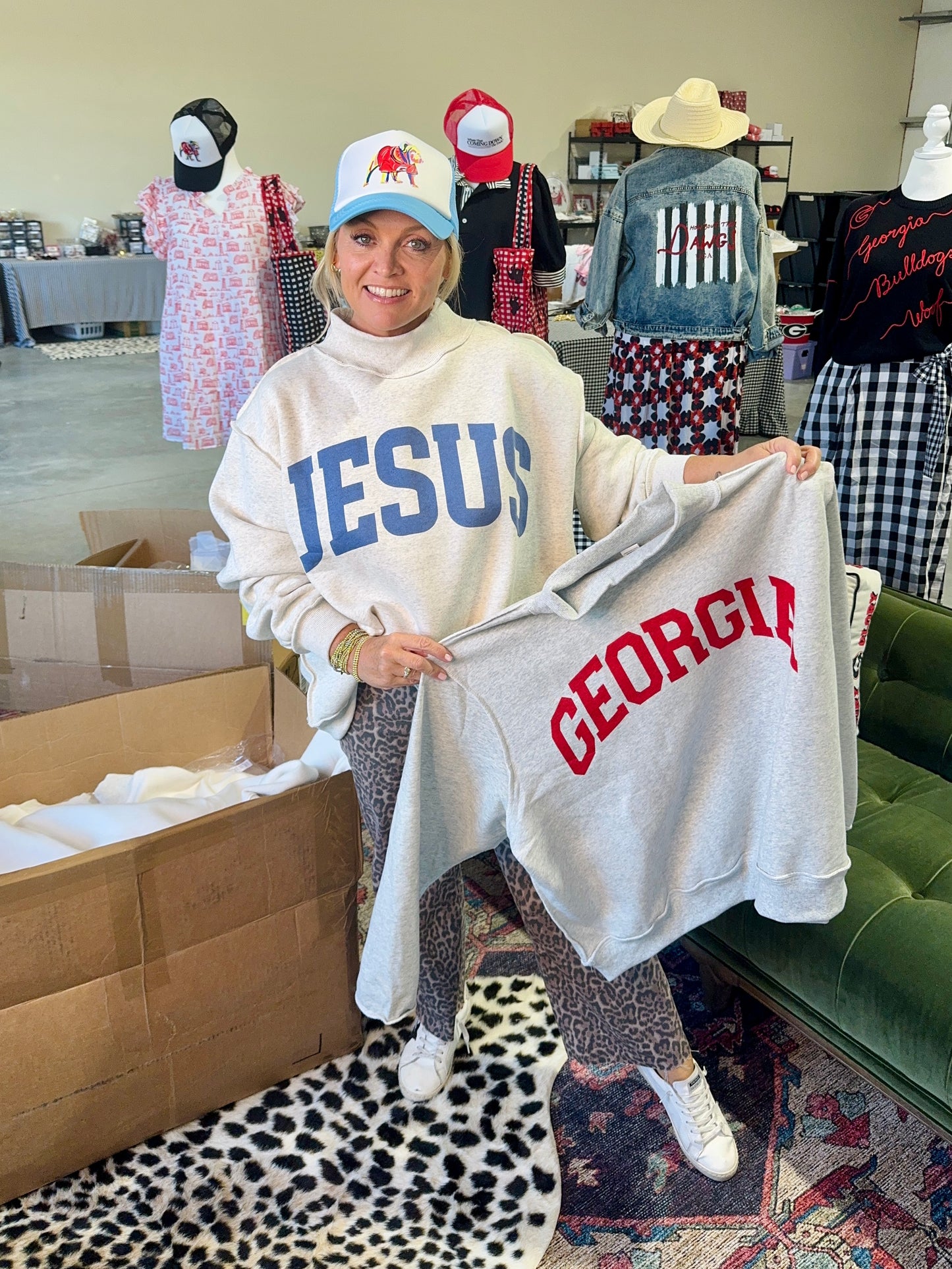 Small restock now!Another restock in October! mock neck georgia reversible sweatshirt oversized ships now!