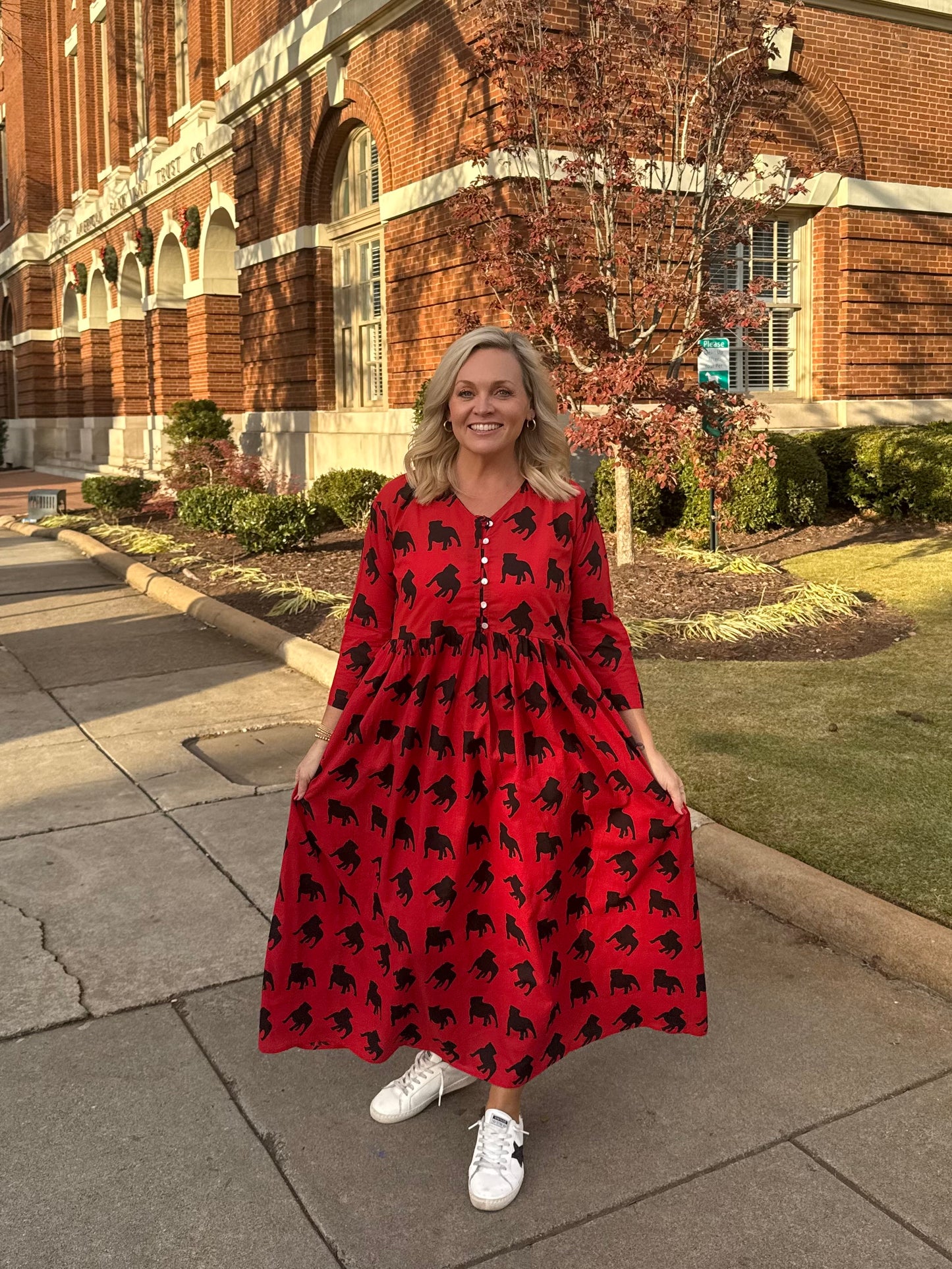 Exclusive Pickled Lemon dress red and black dog marked down!