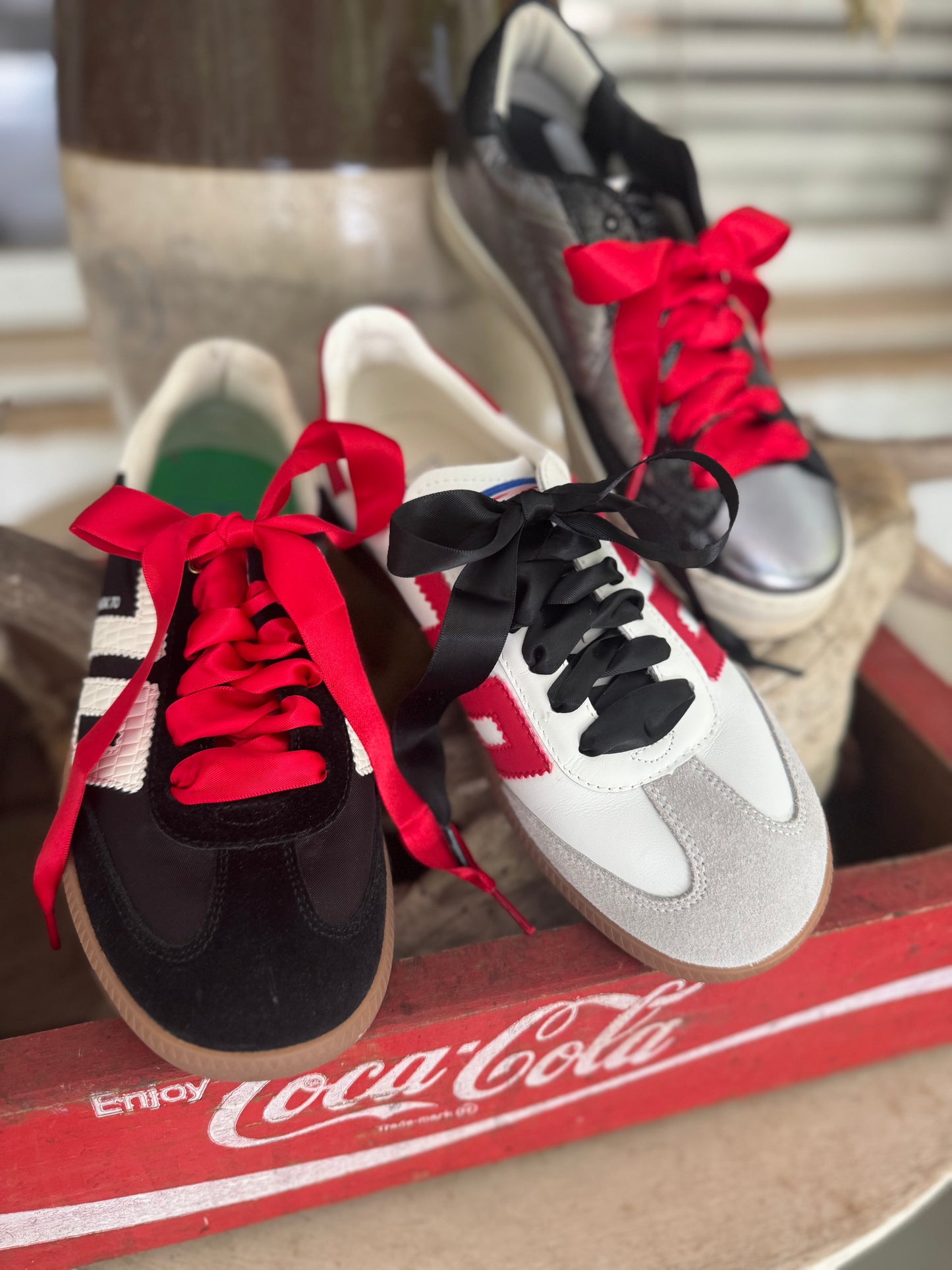 One lace listing! Game day shoe laces red or black one lace! Order two if u need for two shoes!