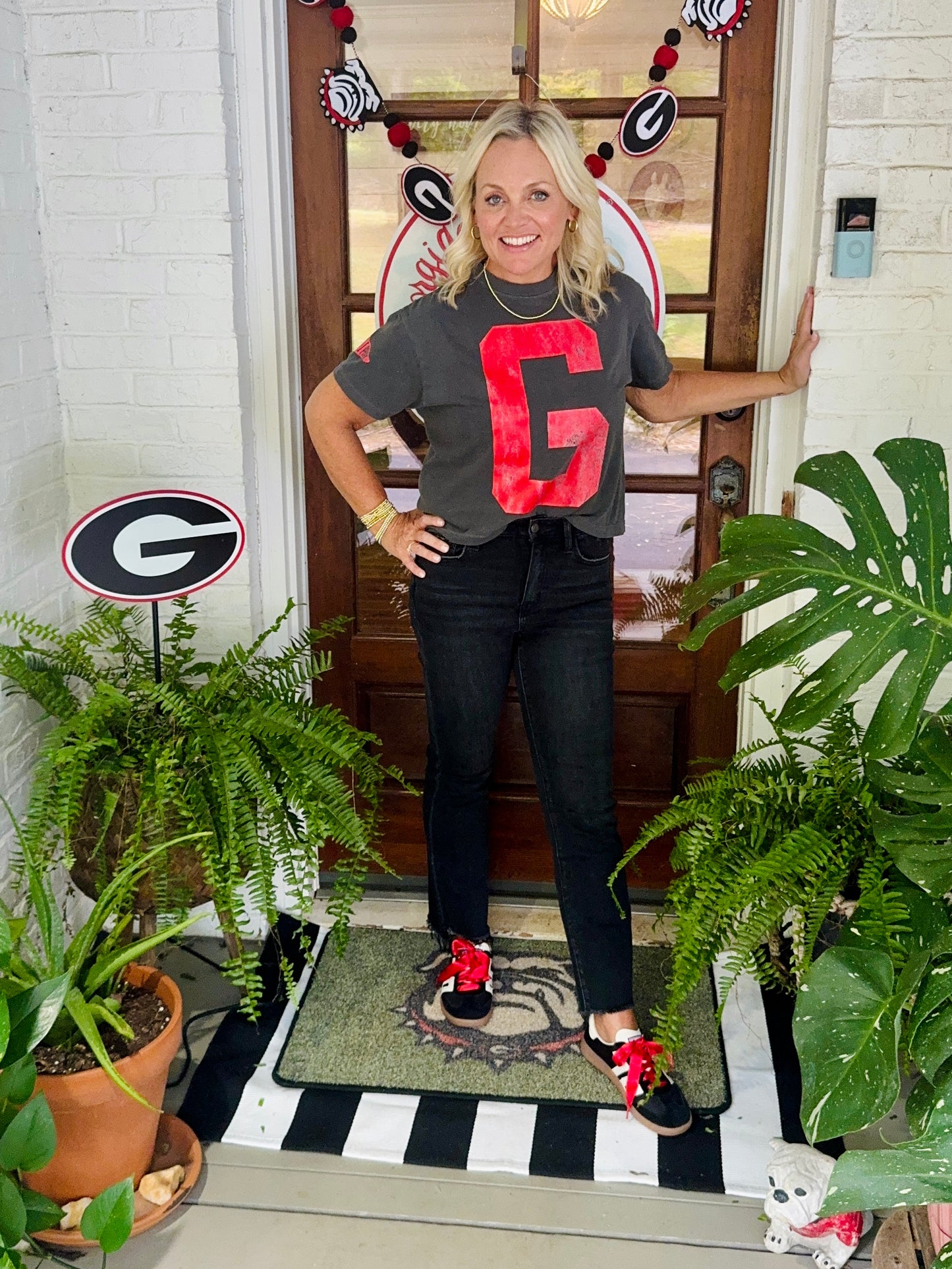 Charcoal comfort colors t shirt red G