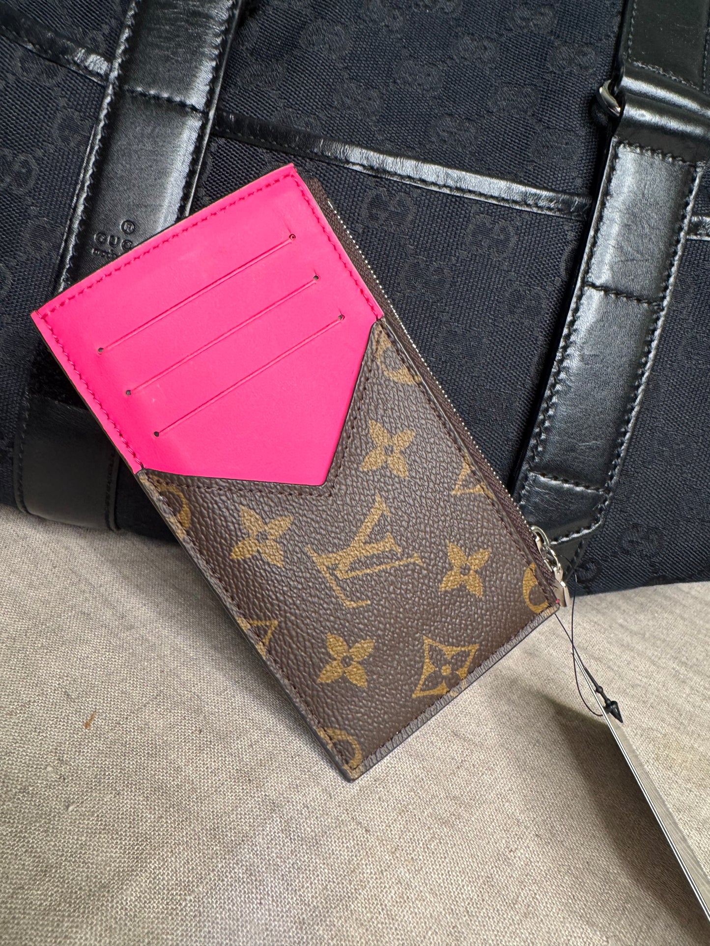 Pre loved Louis Vuitton monogram M81627 Macassar coin card holder Pink
