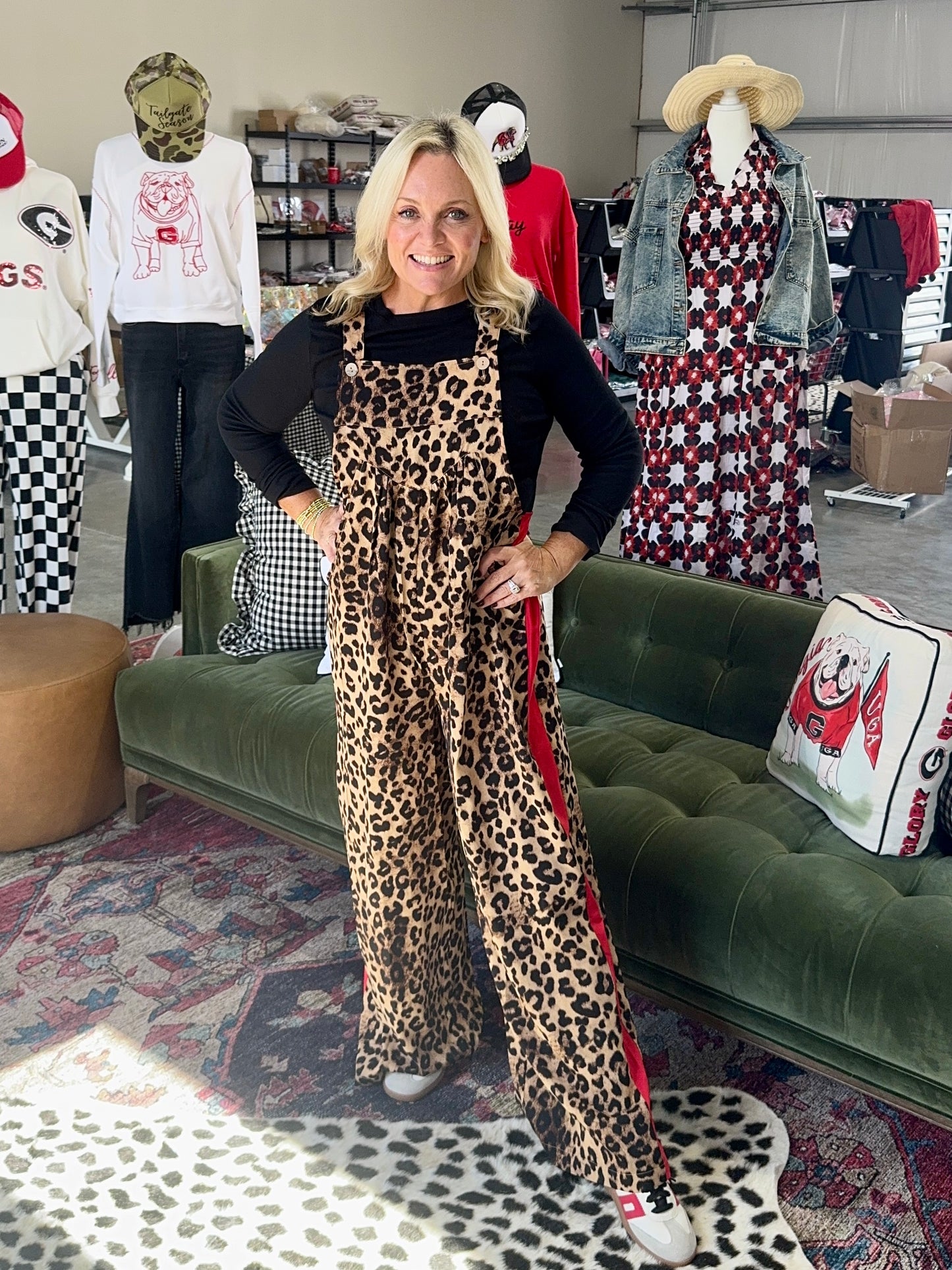 Leopard overalls jumpsuit adjustable up to plus size!