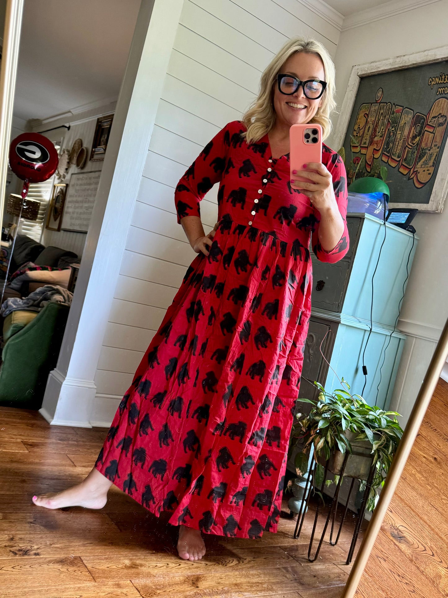 Exclusive Pickled Lemon dress red and black dog marked down!