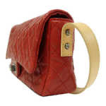 pre loved Chanel Red Hishige Caviar Shoulder Bag Silver Shoulder Back Bag Red Shoulder Bag Caviar (grained Calf) AB