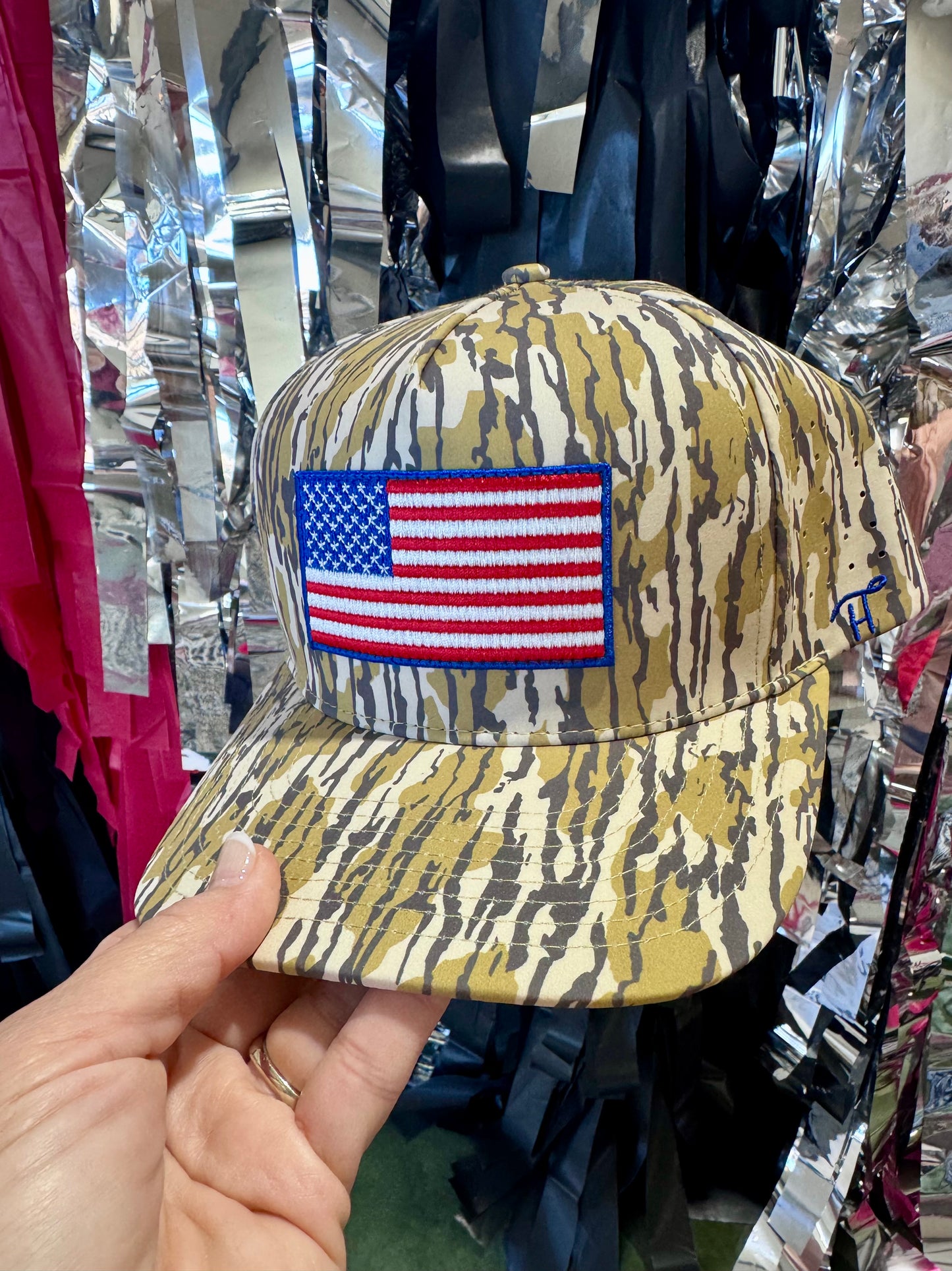Camo flag embroidered hat