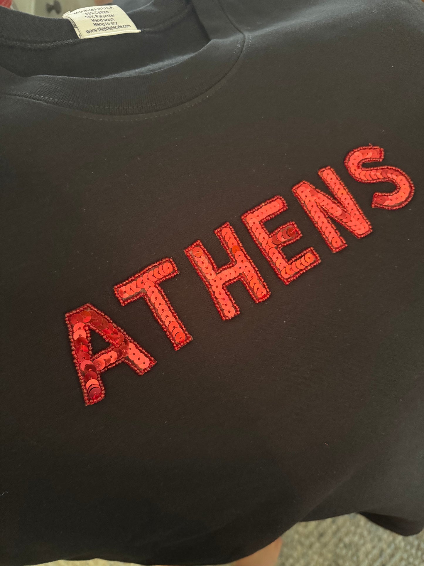 Black sweatshirt sequin Athens marked down!