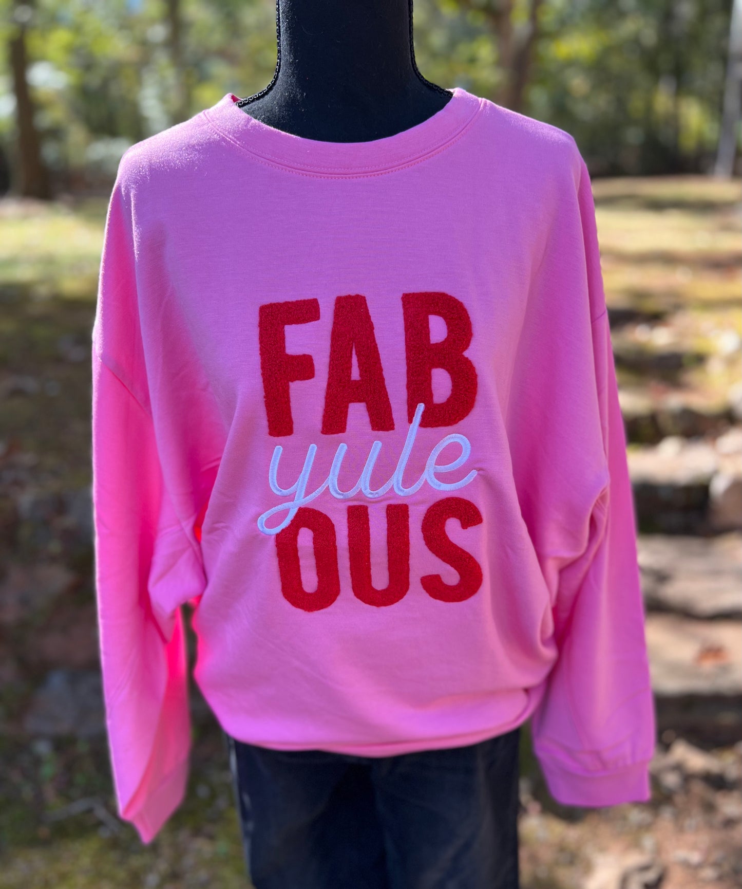 Boutique luxury fab YULE OUS sweatshirt marked down Christmas