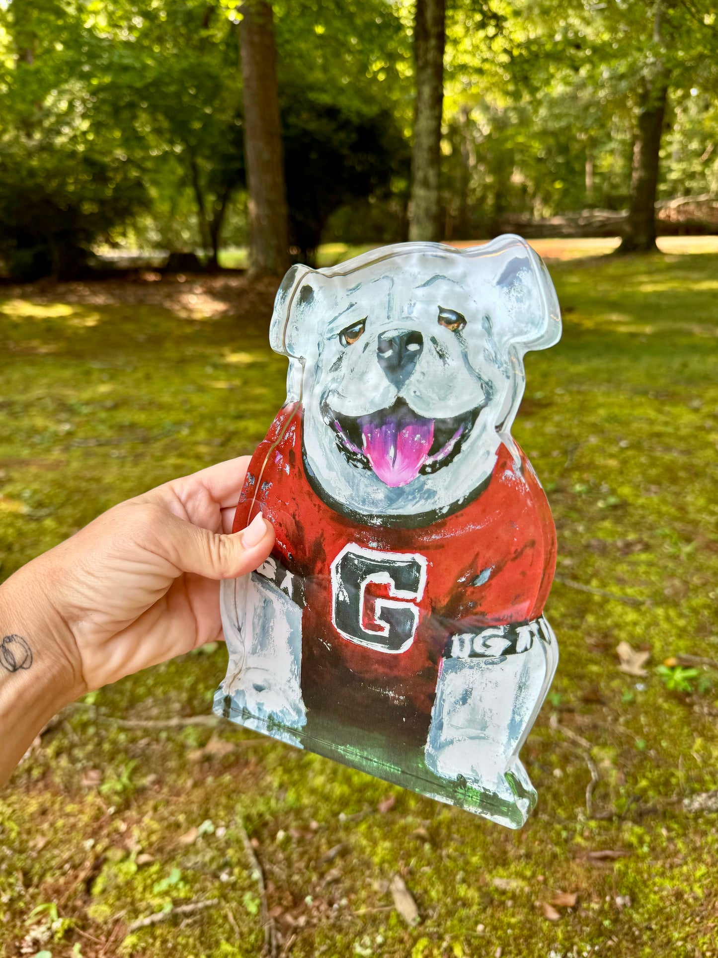 Acrylic block UGA bulldog licensed
