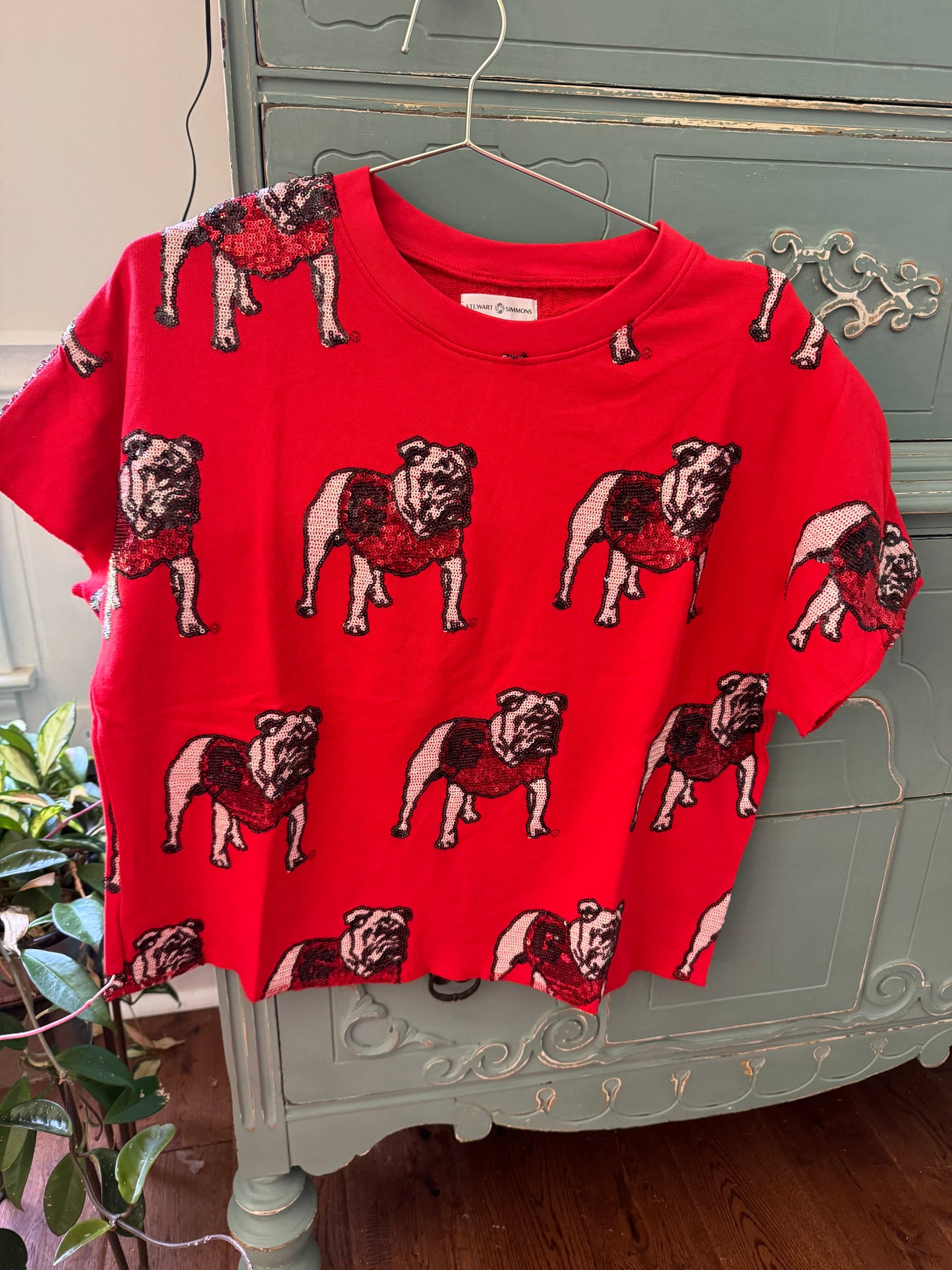 The bulldog sequin Terry top