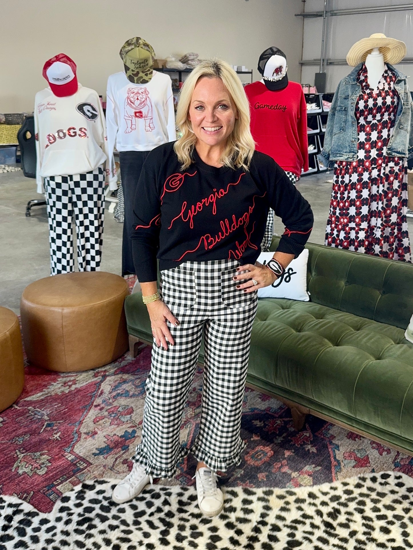 Licensed black georgia bulldog love letter sweater light weight