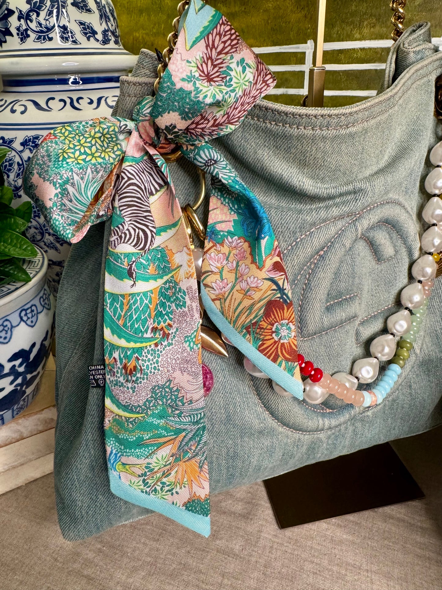 Pre Loved Gucci Denim Soho Chain Tote Bag