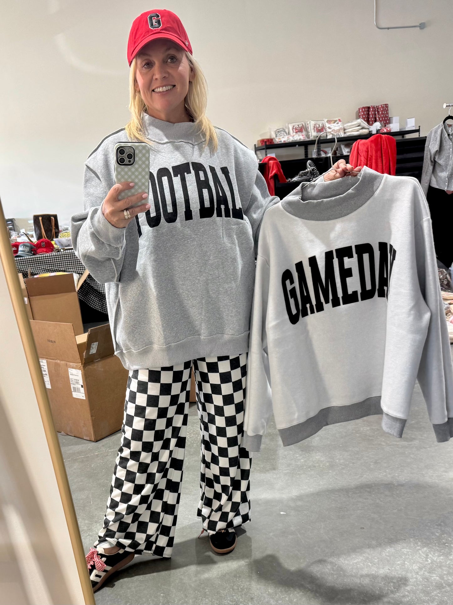 Reversible mock neck. Football and game day