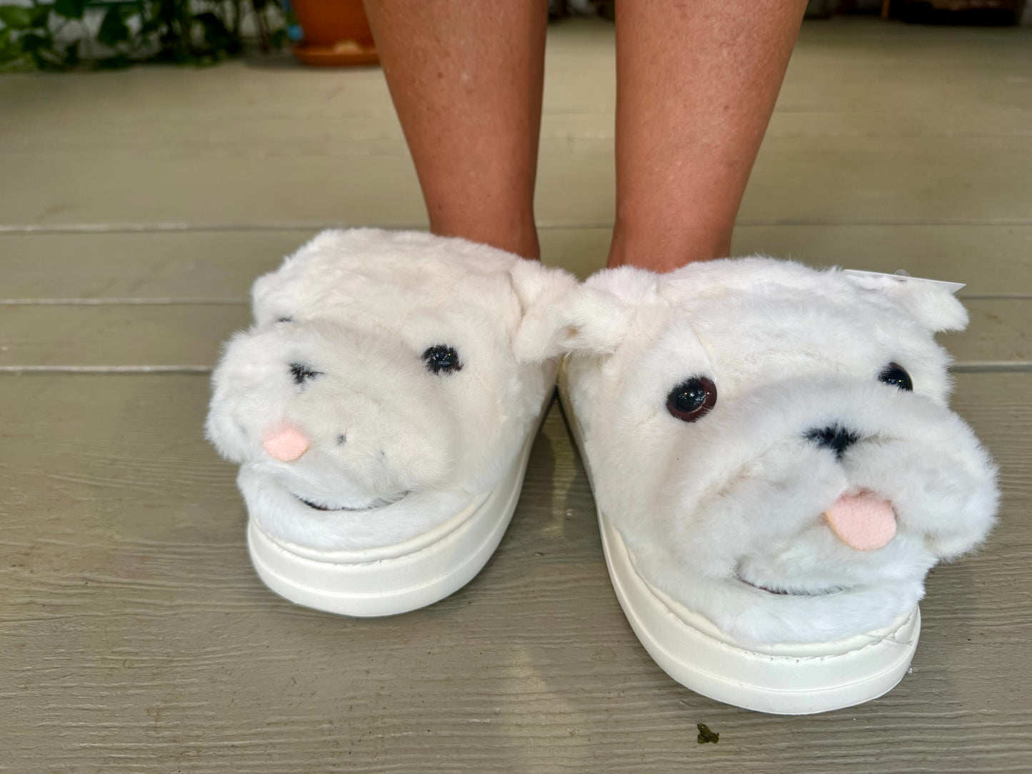 bulldog slippers plush