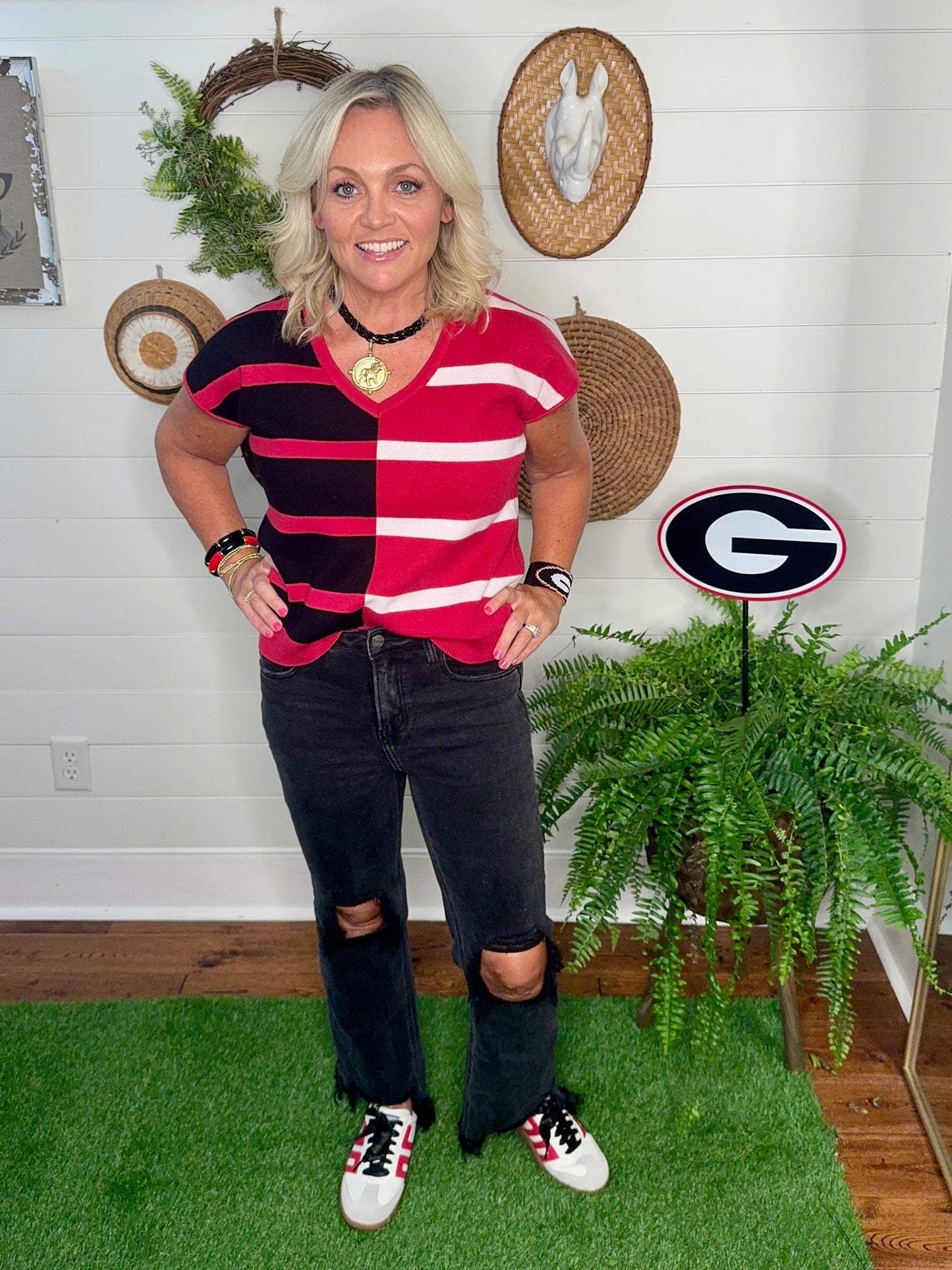 New knit top black and red so soft! Boutique quality