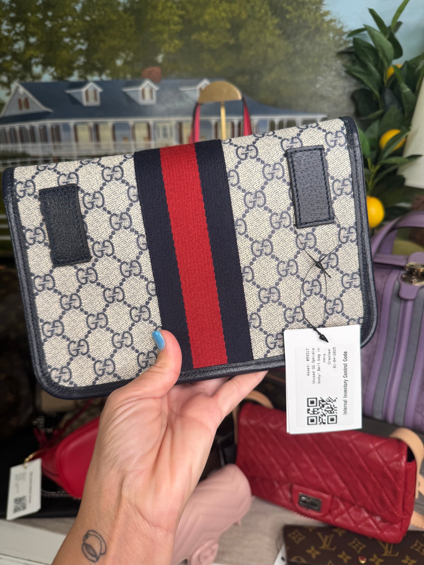 Unused Gucci GG Ophidia body/belt bag Navy