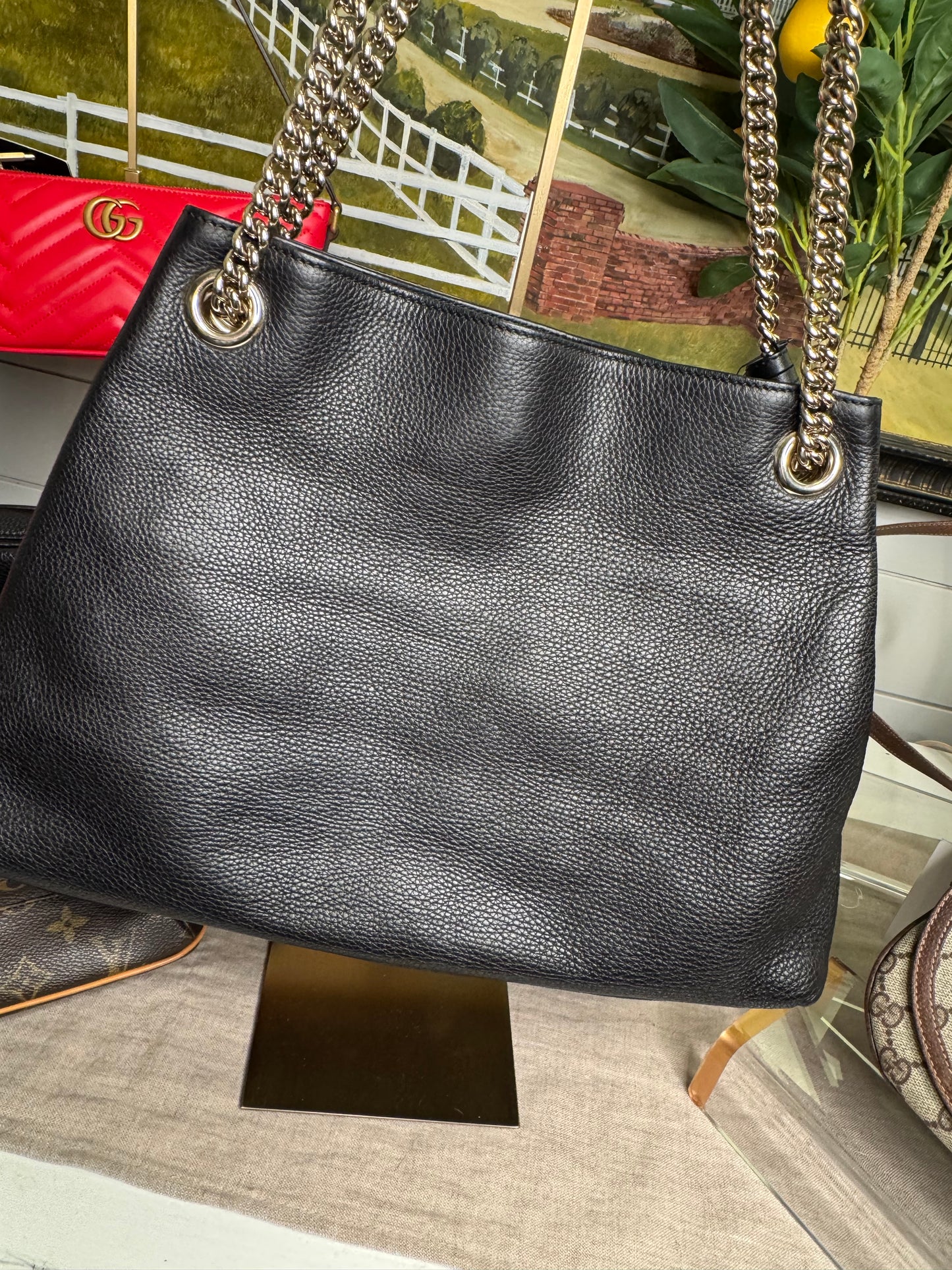 pre loved Gucci Medium Soho Chain Tote, Grained Calf