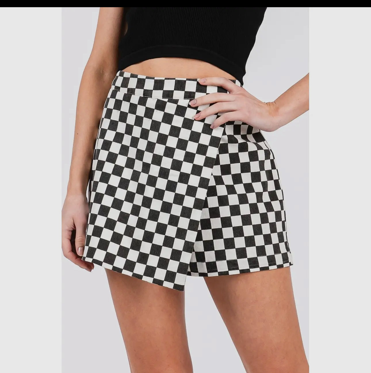 Black and white checkered skort game day