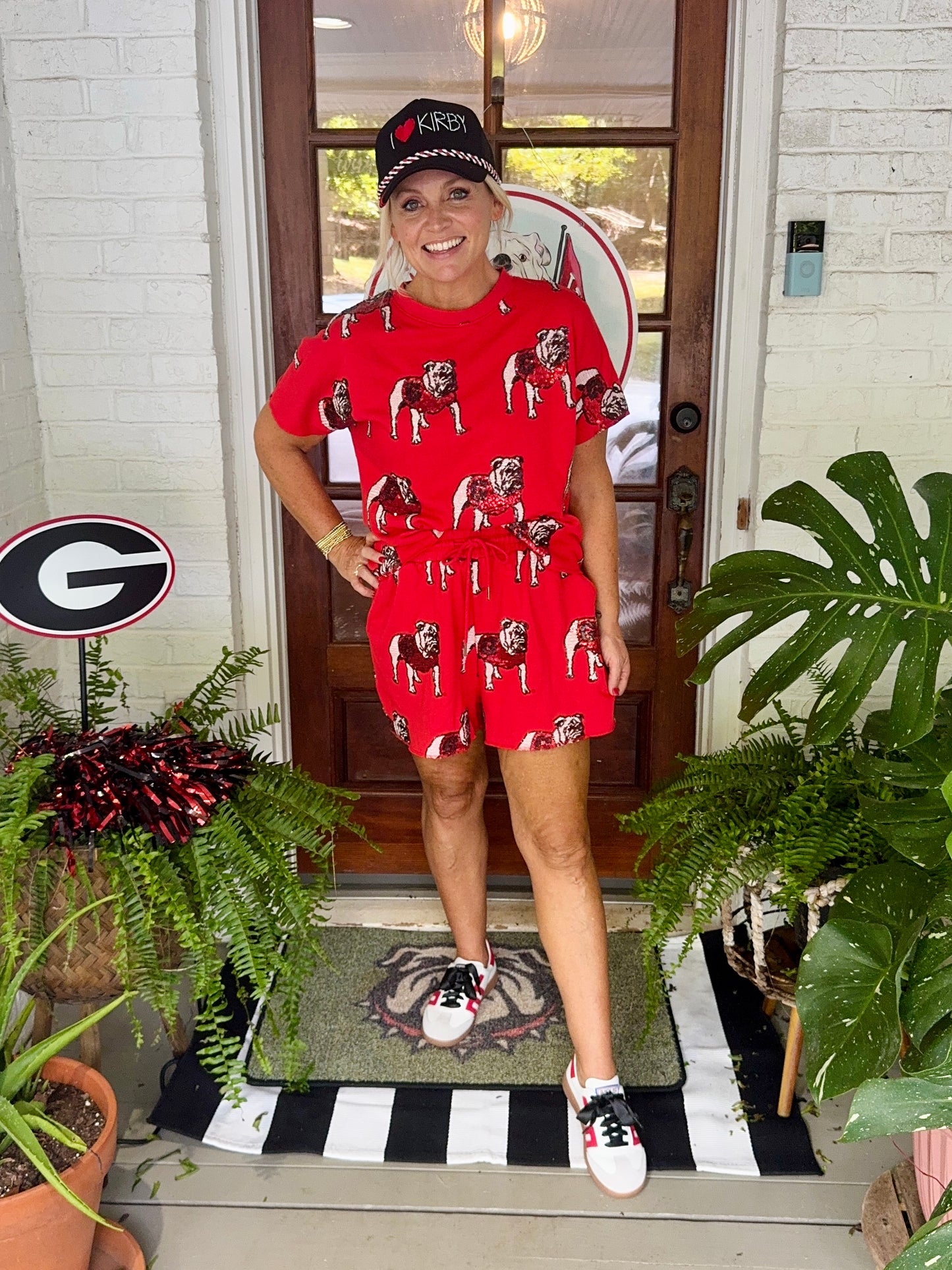 Terry sequin bulldog licensed shorts