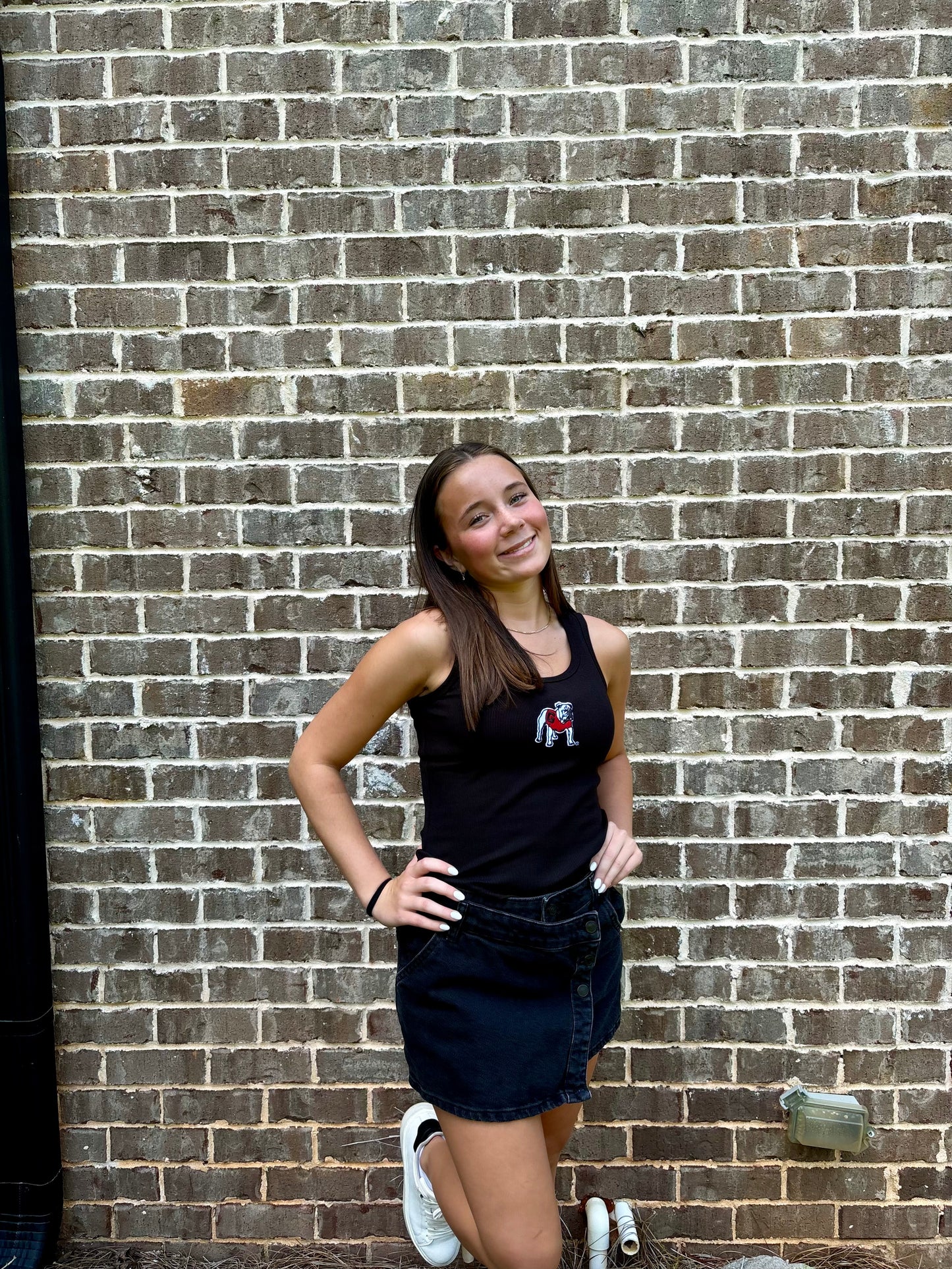 Black tank embroidered bulldog licensed hype and vice brand marked down