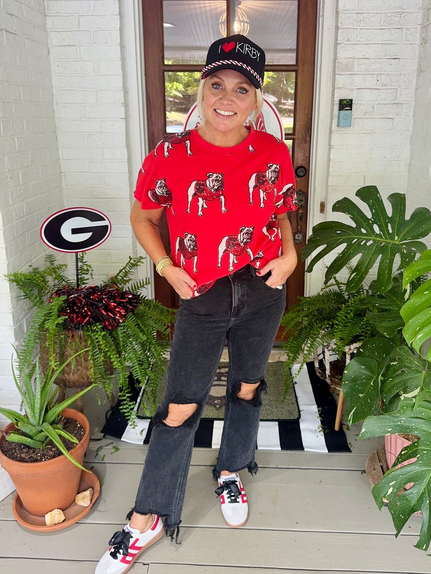 The bulldog sequin Terry top