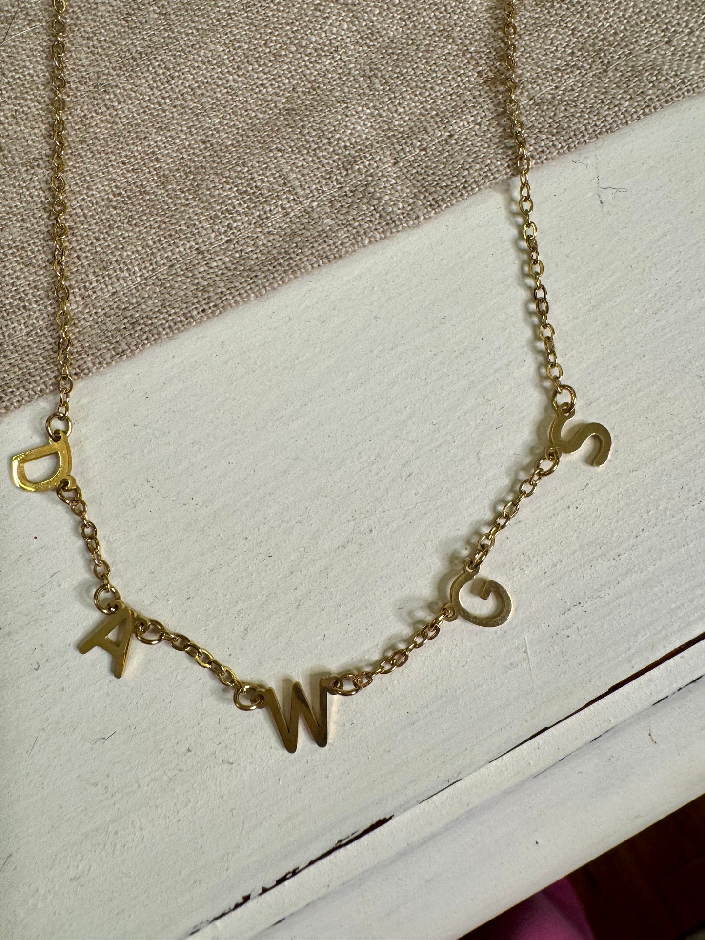 Dawgs charm dangle necklace