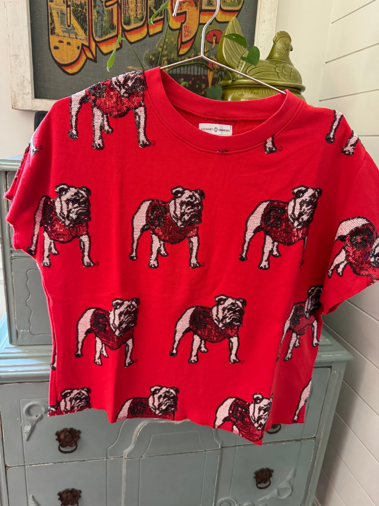 The bulldog sequin Terry top