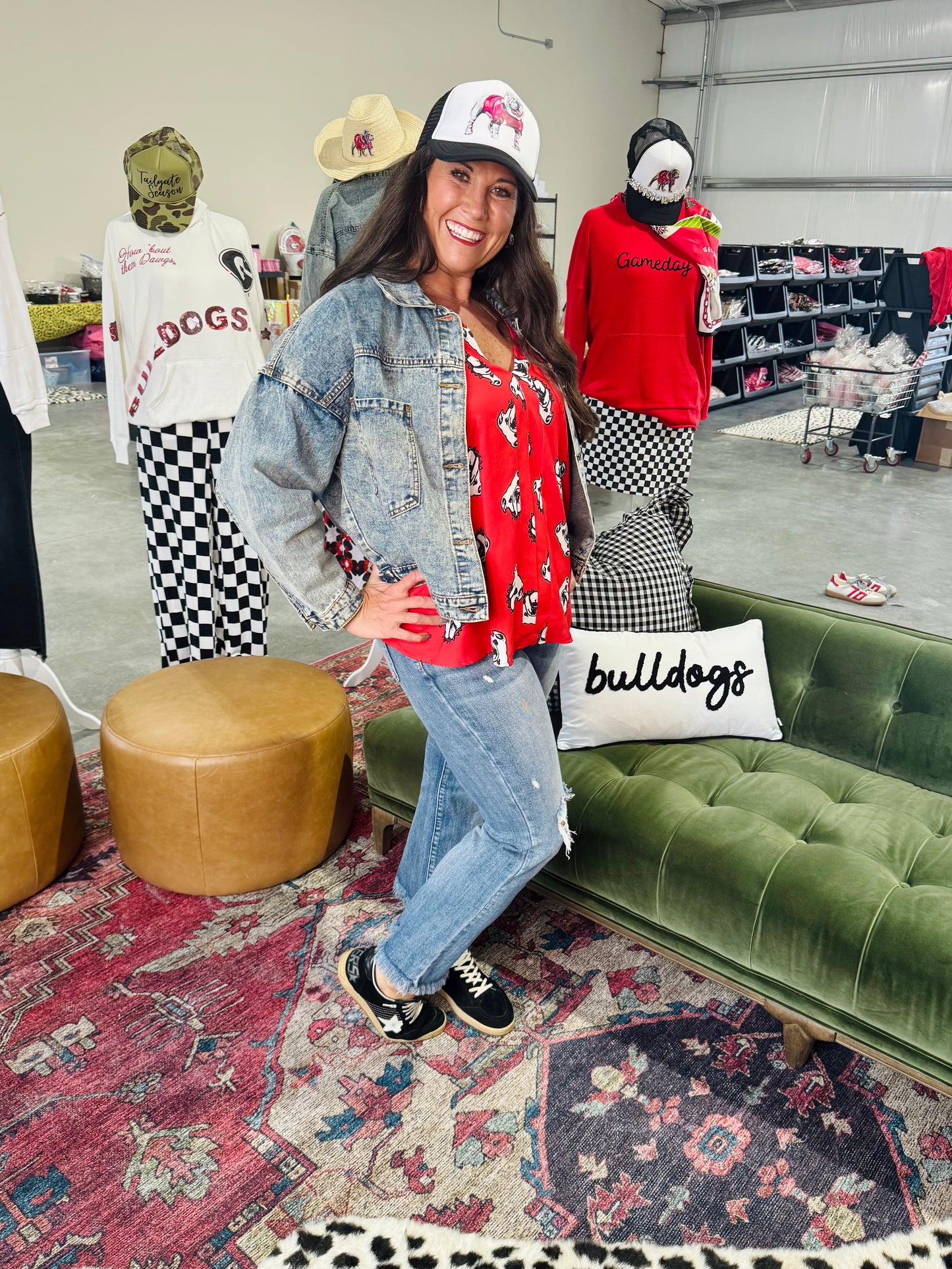 flowy tank oversized with bulldogs