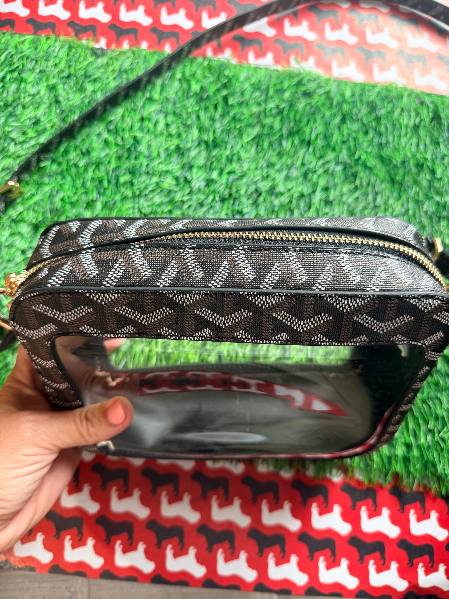 Clear purse black