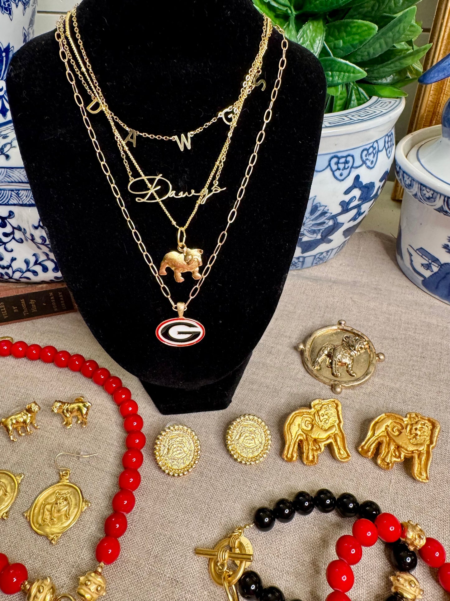 Dawgs charm dangle necklace