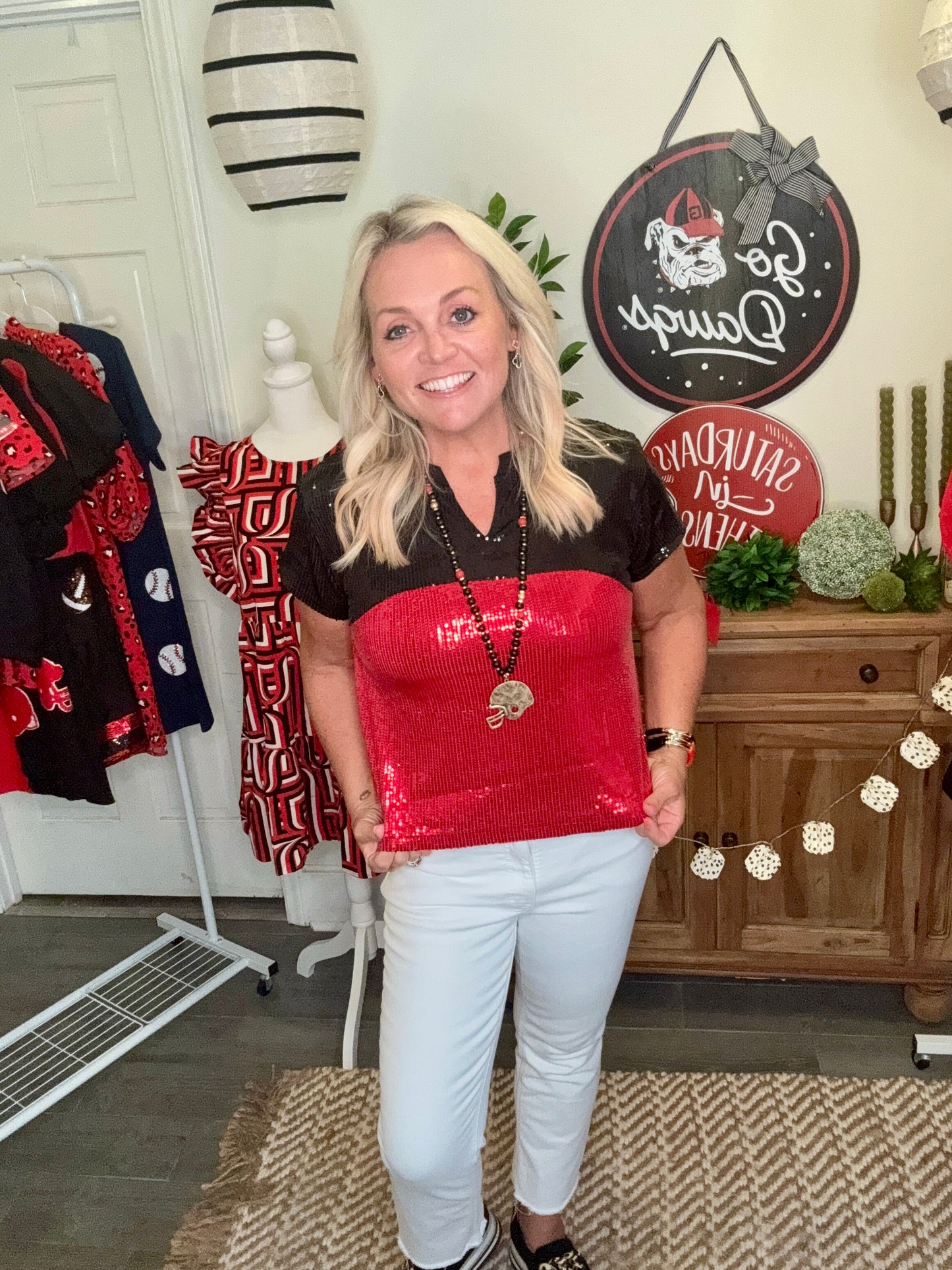 Sequin top black red cropped clearance price!