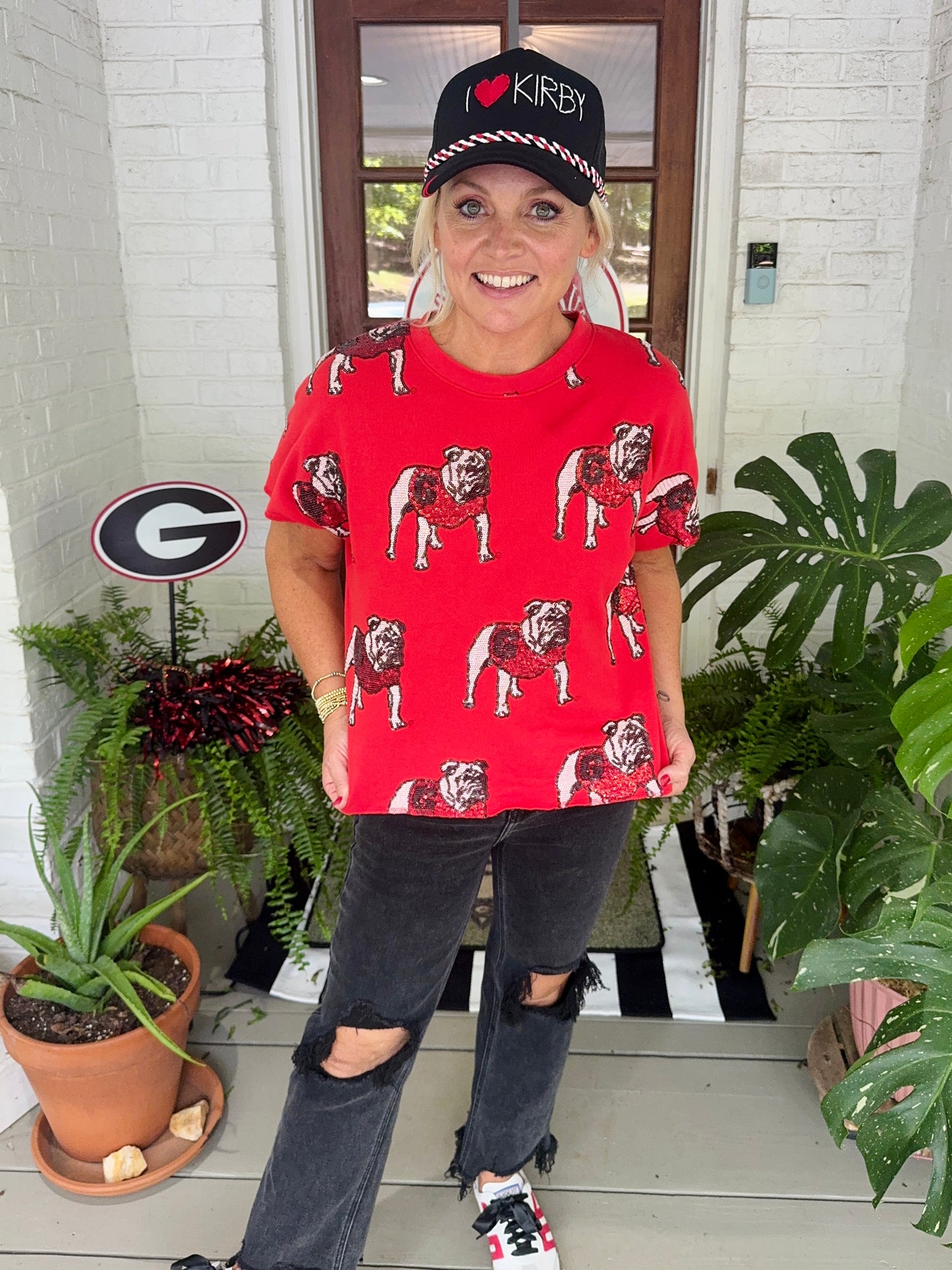 The bulldog sequin Terry top